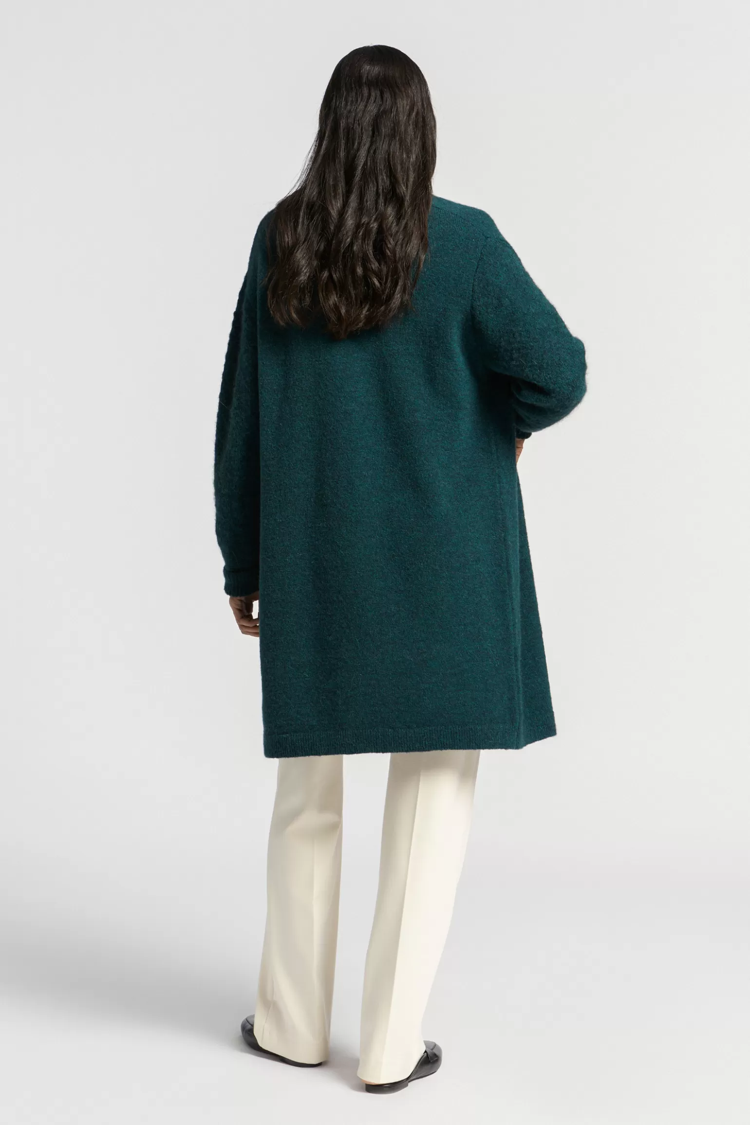 Gilet long en laine d'alpaga élégant - Collection Van par Xandres Best, idéal pour un hiver décontracté et chaleureux