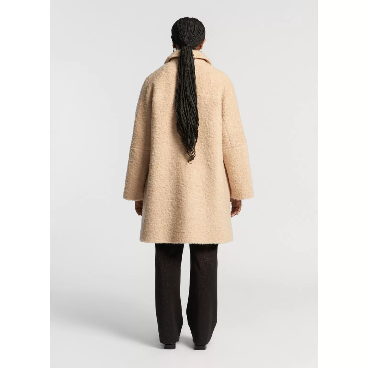 Manteau longue taille en tissu bouclé Xandres - Promotion Éclair à ne pas manquer !