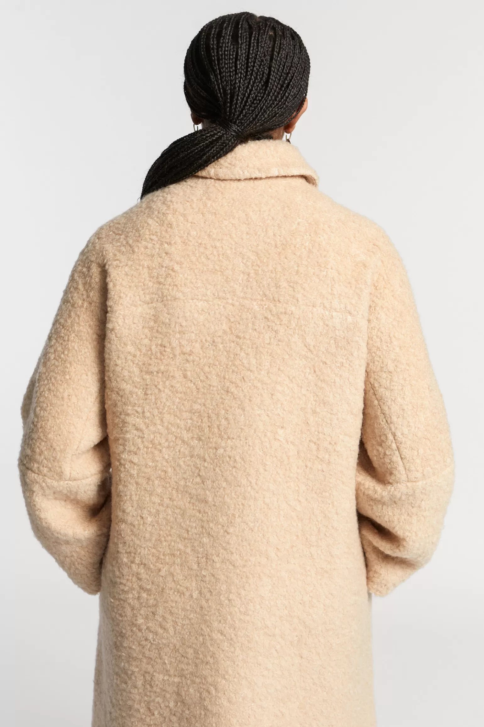 Manteau longue taille en tissu bouclé Xandres - Promotion Éclair à ne pas manquer !