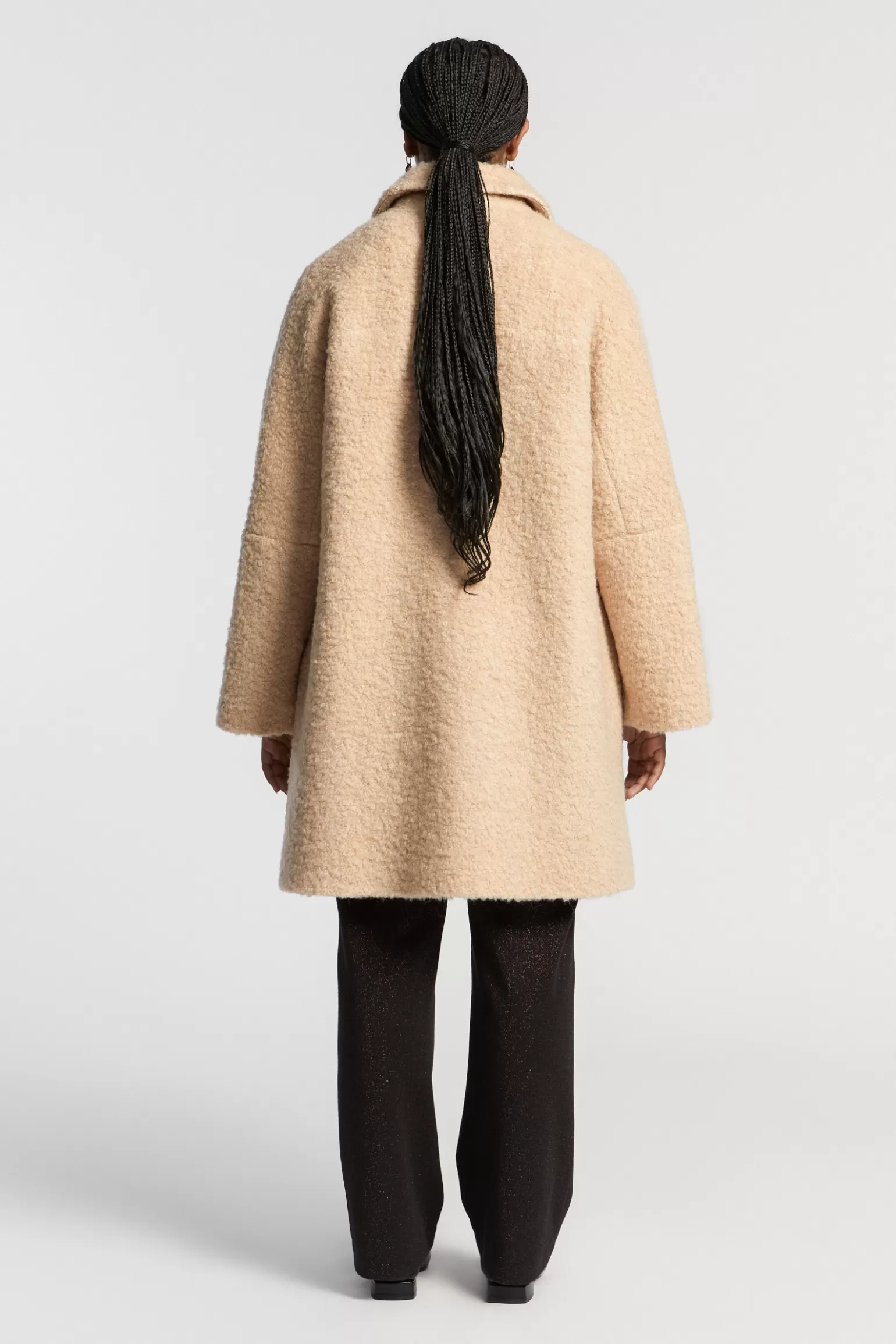 Manteau longue taille en tissu bouclé Xandres - Promotion Éclair à ne pas manquer !