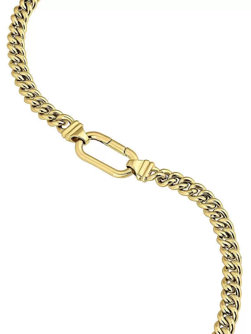 Charme ovale raffiné en argent sterling 925 plaqué or jaune 18 carats - Boucle mousqueton élégante par Aristocrazy