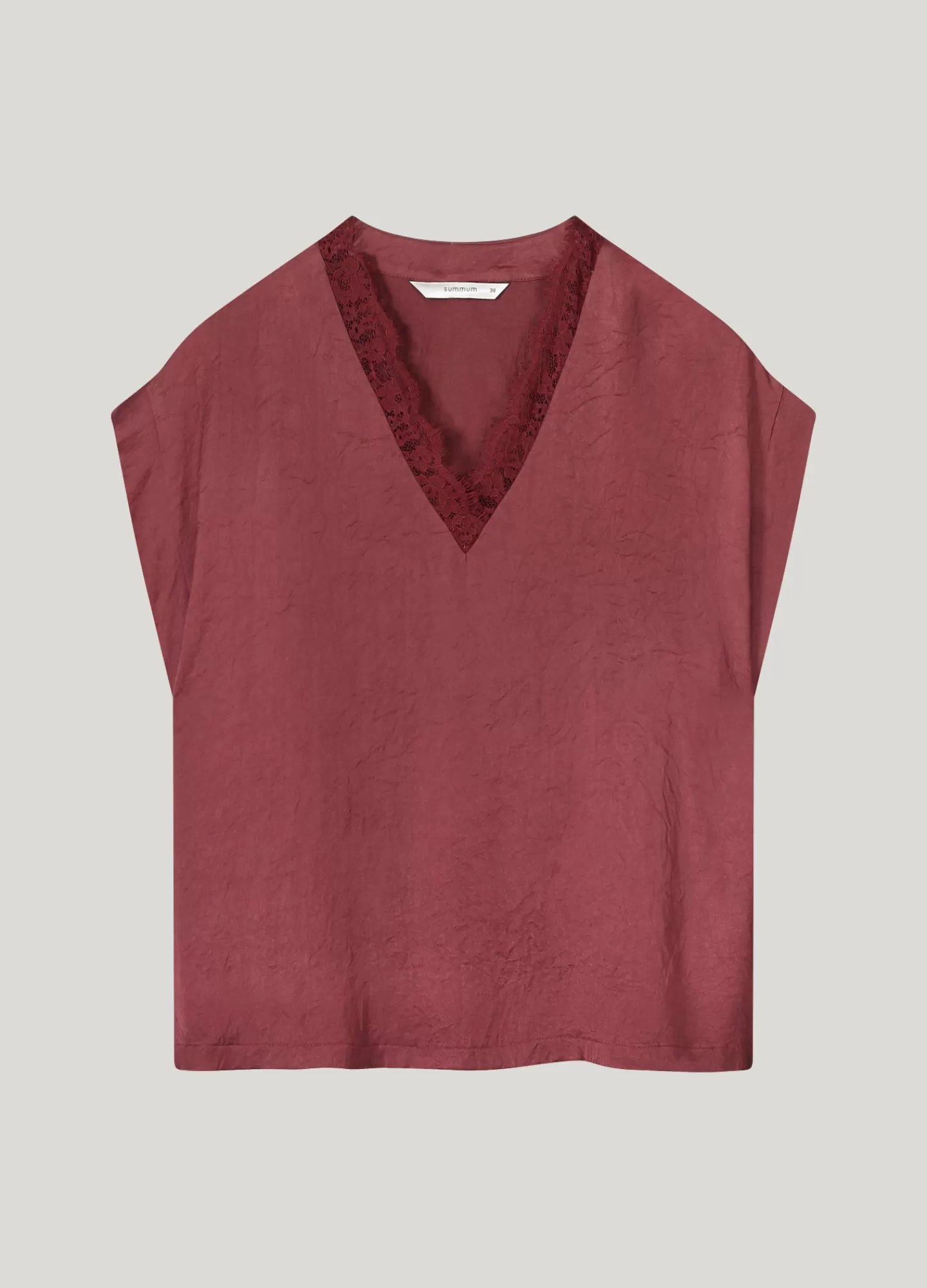 Hauts Femme - Top Élégant Sans Manches Col en V Dentelle Violet pour Tenue d'Été