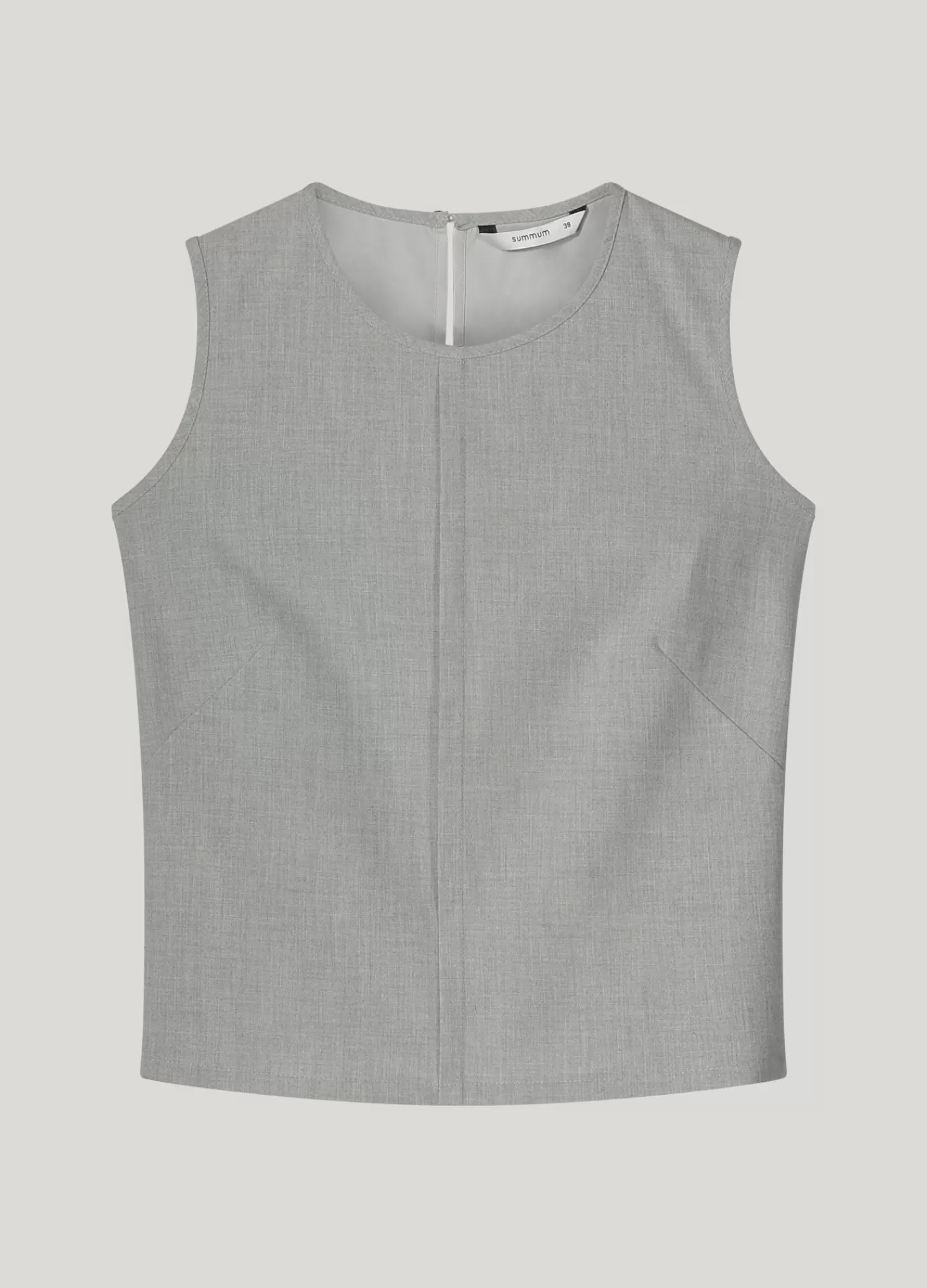 Débardeur Femme Summum Sans Manches - Dos en Taffetas Gris Anthracite - Tissu Respirant et Confortable