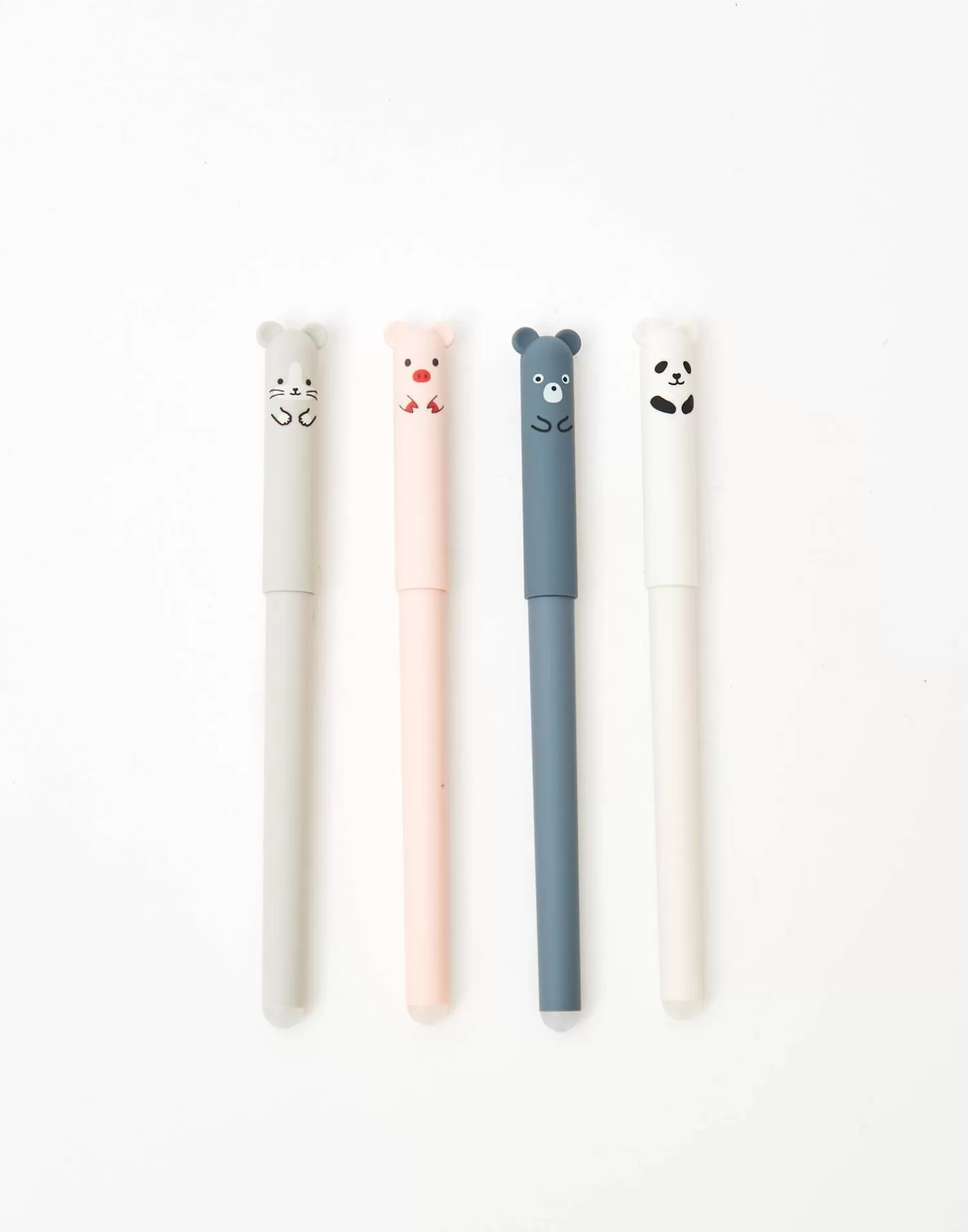 Stylos effaçables Natura - Lot de 4 avec gomme intégrée (Sélection éco-responsable pour écriture modifiable)