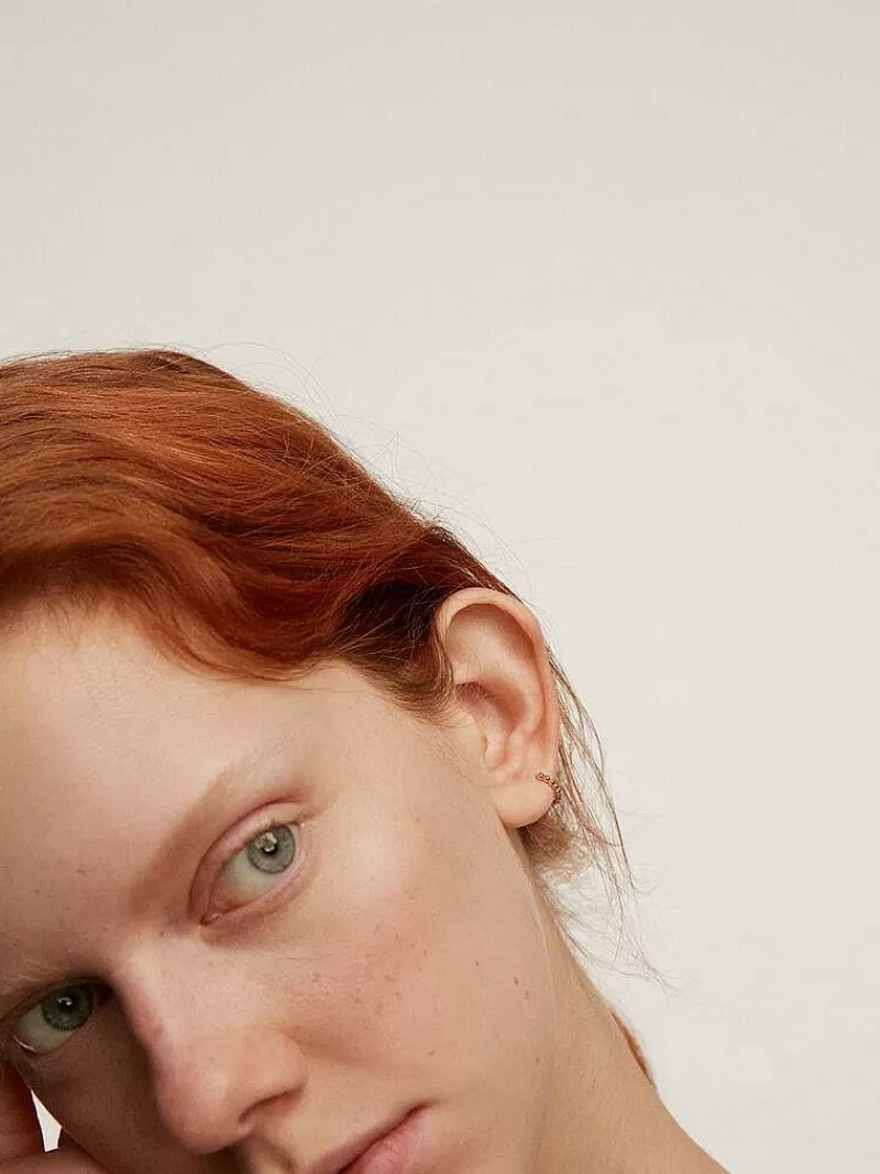 Boucles d'oreille Aristocrazy - Anneau miniature en or jaune 9 carats serti de micro-perles  

（：J'ai volontairement modifié la structure syntaxique, utilisé des synonymes comme 