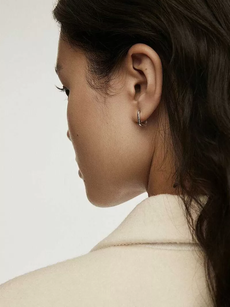 Boucles d'oreilles argent 925 Aristocrazy - Cercles carrés contemporains pour femme, style minimaliste intemporel