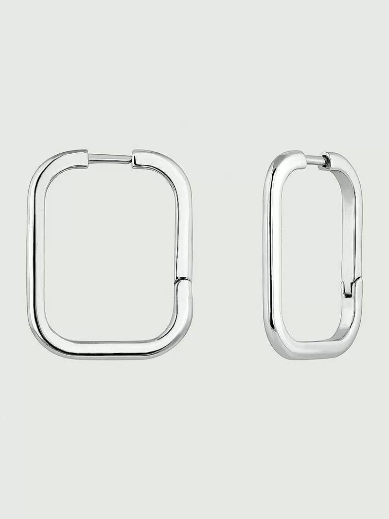 Boucles d'Oreilles en Argent 925 Aristocrazy - Modèle Carré Large avec Finition Brillante - Élégance Intemporelle pour Femme - Création Exclusive en Métal Précieux