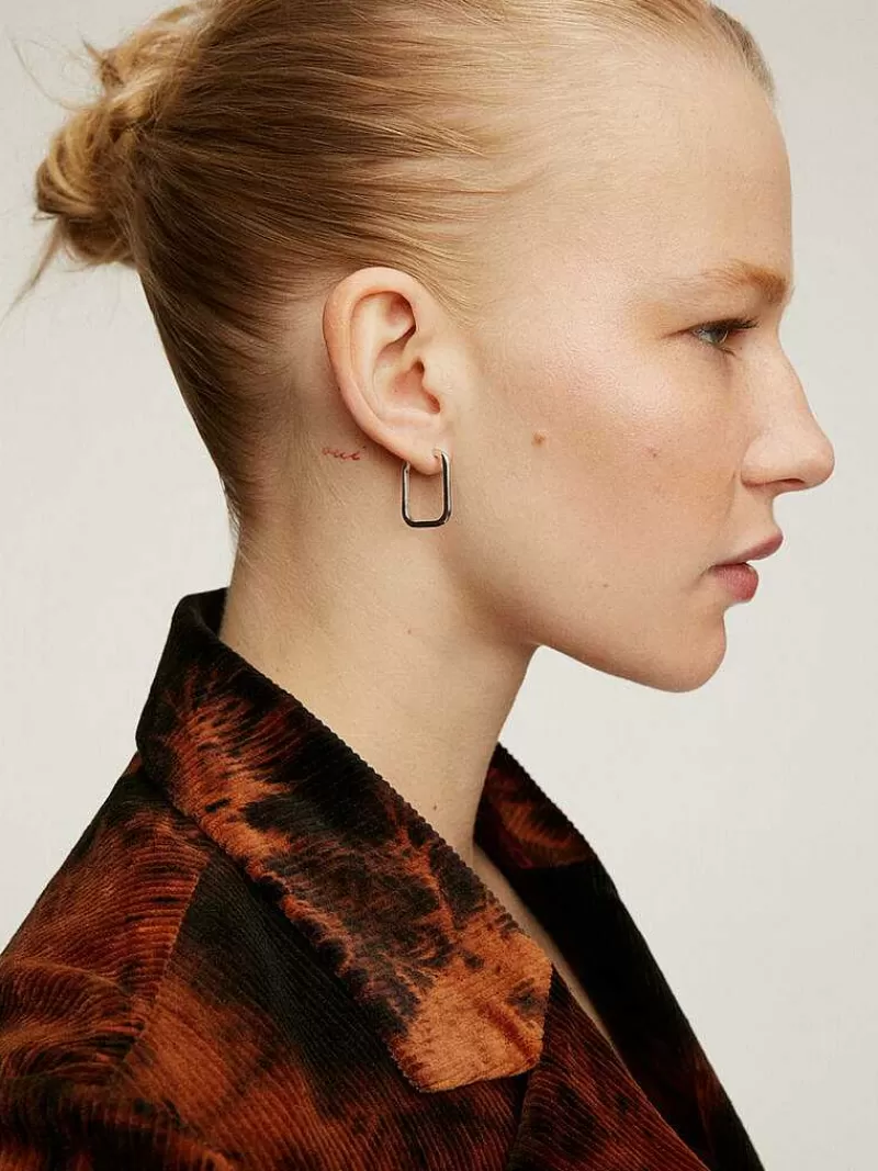 Boucles d'Oreilles en Argent 925 Aristocrazy - Modèle Carré Large avec Finition Brillante - Élégance Intemporelle pour Femme - Création Exclusive en Métal Précieux