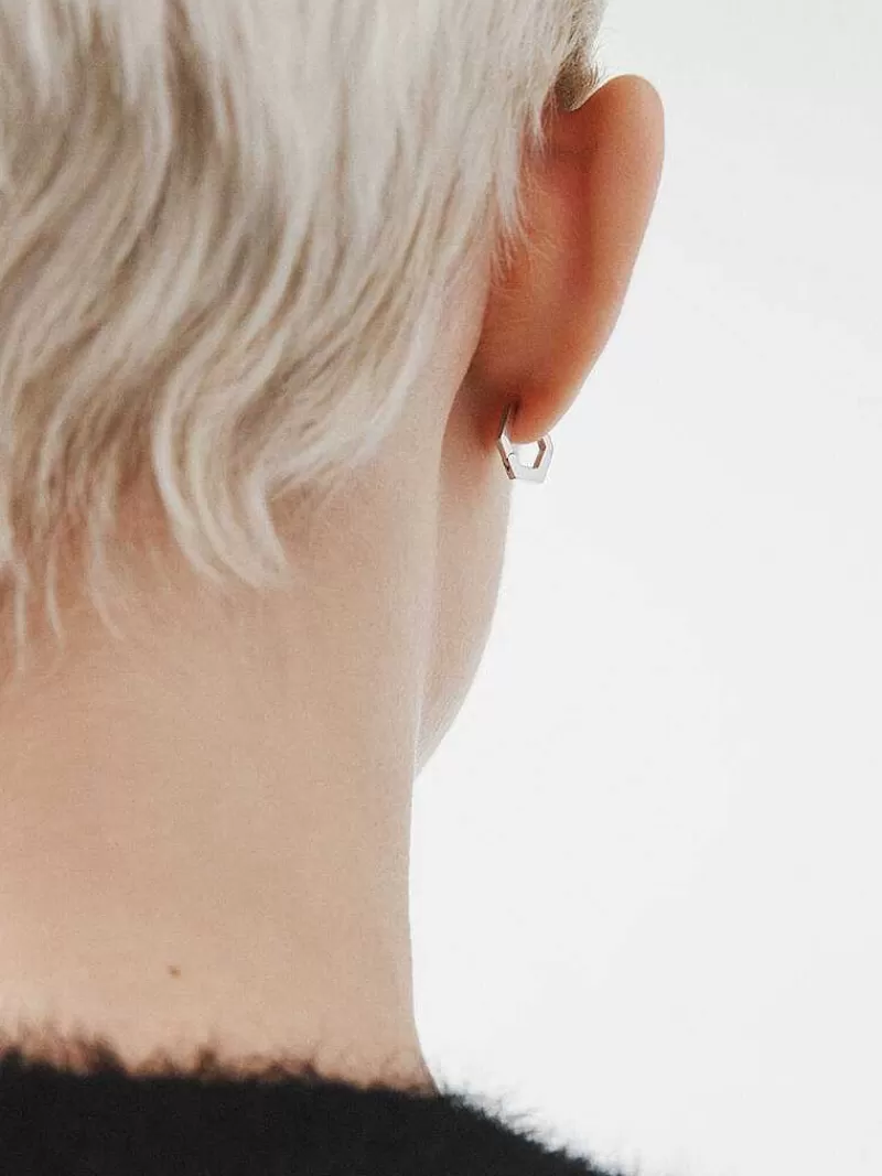 Boucles d'oreilles en argent 925 - Modèle hexagonal intemporel par Aristocrazy
