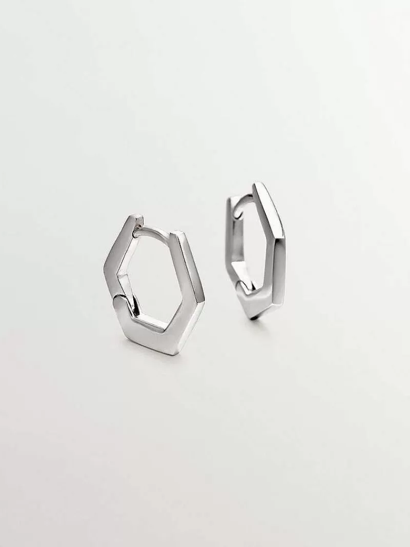 Boucles d'oreilles en argent 925 - Modèle hexagonal intemporel par Aristocrazy