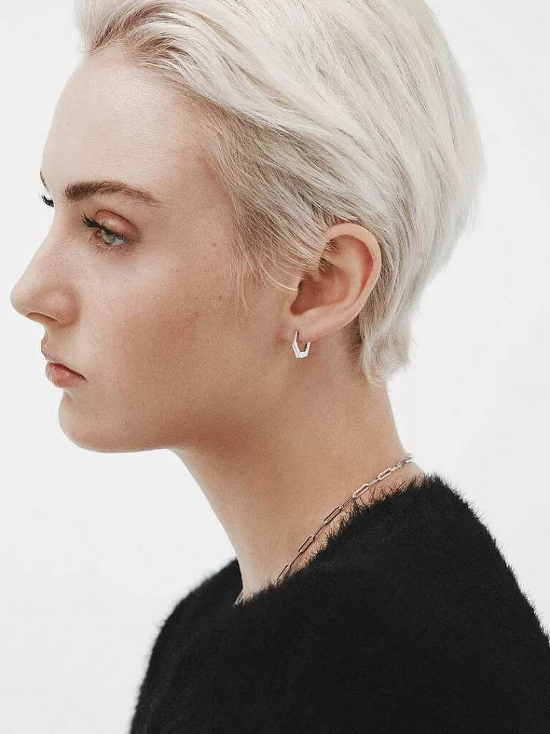 Boucles d'oreilles en argent 925 - Modèle hexagonal intemporel par Aristocrazy
