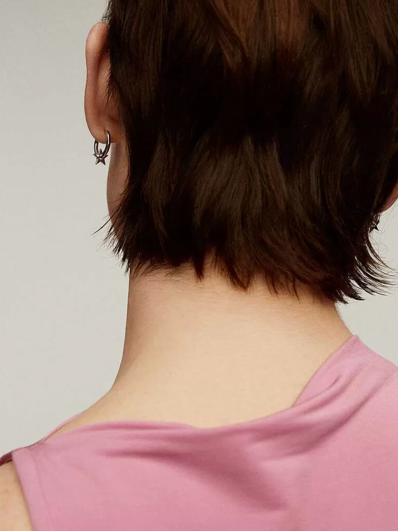 Boucles d'oreilles créoles argent sterling Aristocrazy - Petits anneaux élégants avec étoile scintillante