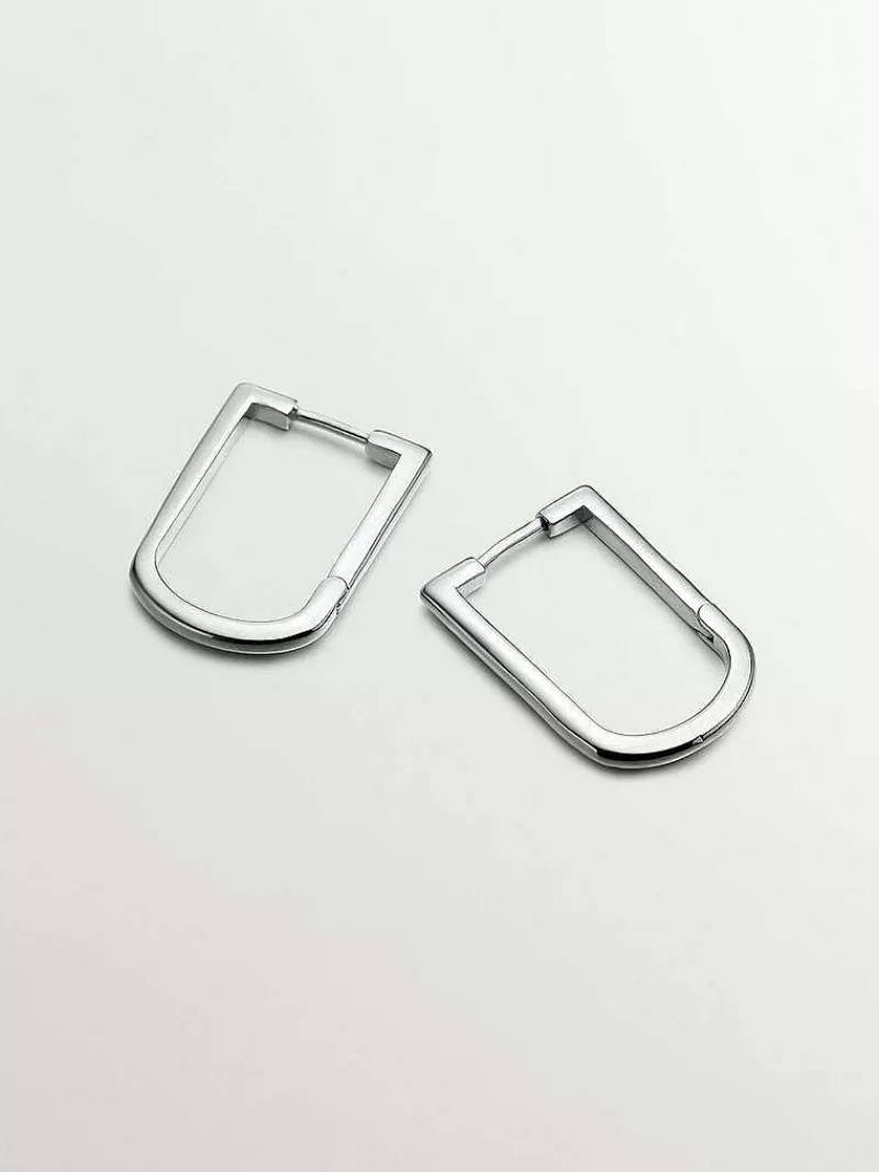 Aristocrazy | Boucles d'oreilles argent 925 - Design demi-lune moderne avec finition poli miroir