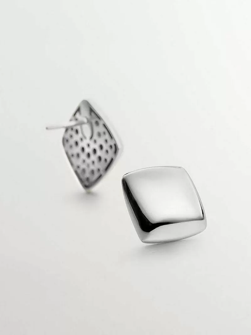 Boucles d'oreilles en argent 925 à motif carré - Design minimaliste Aristocrazy
