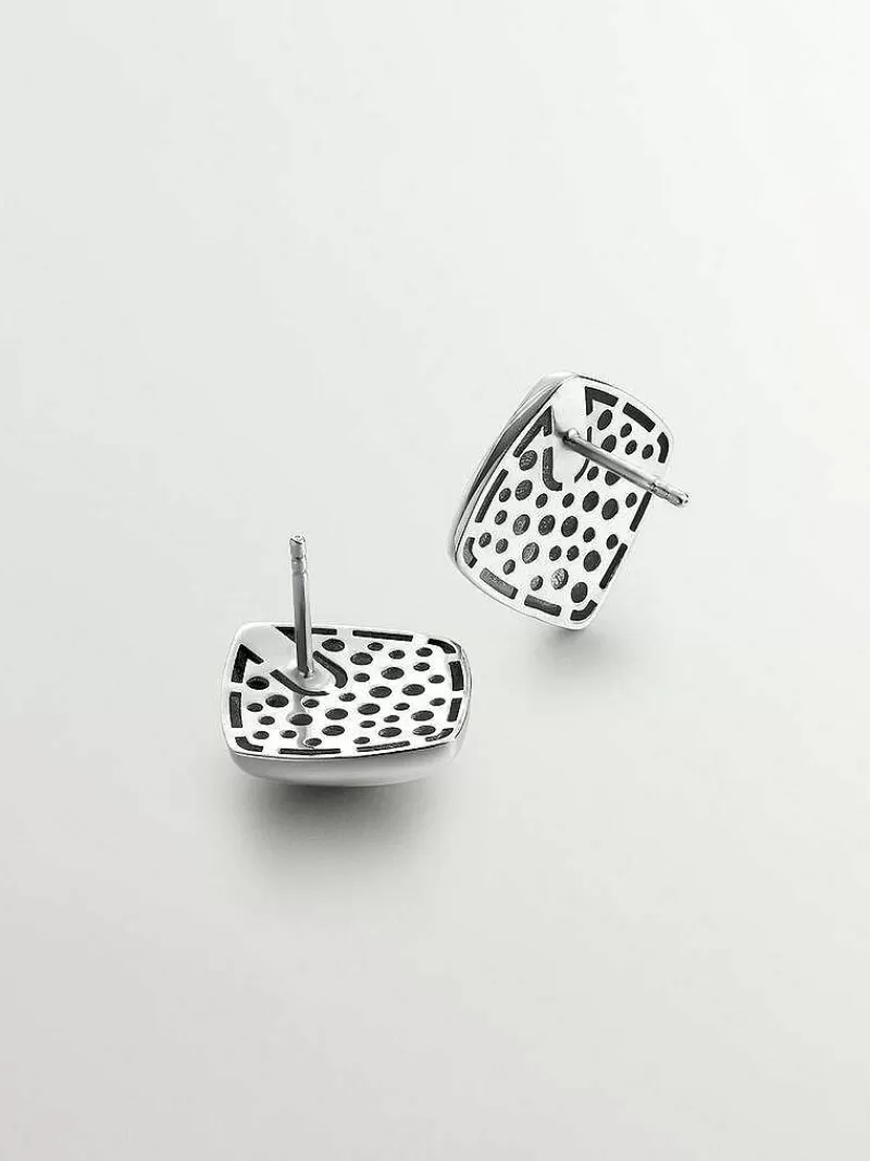 Boucles d'oreilles en argent 925 à motif carré - Design minimaliste Aristocrazy