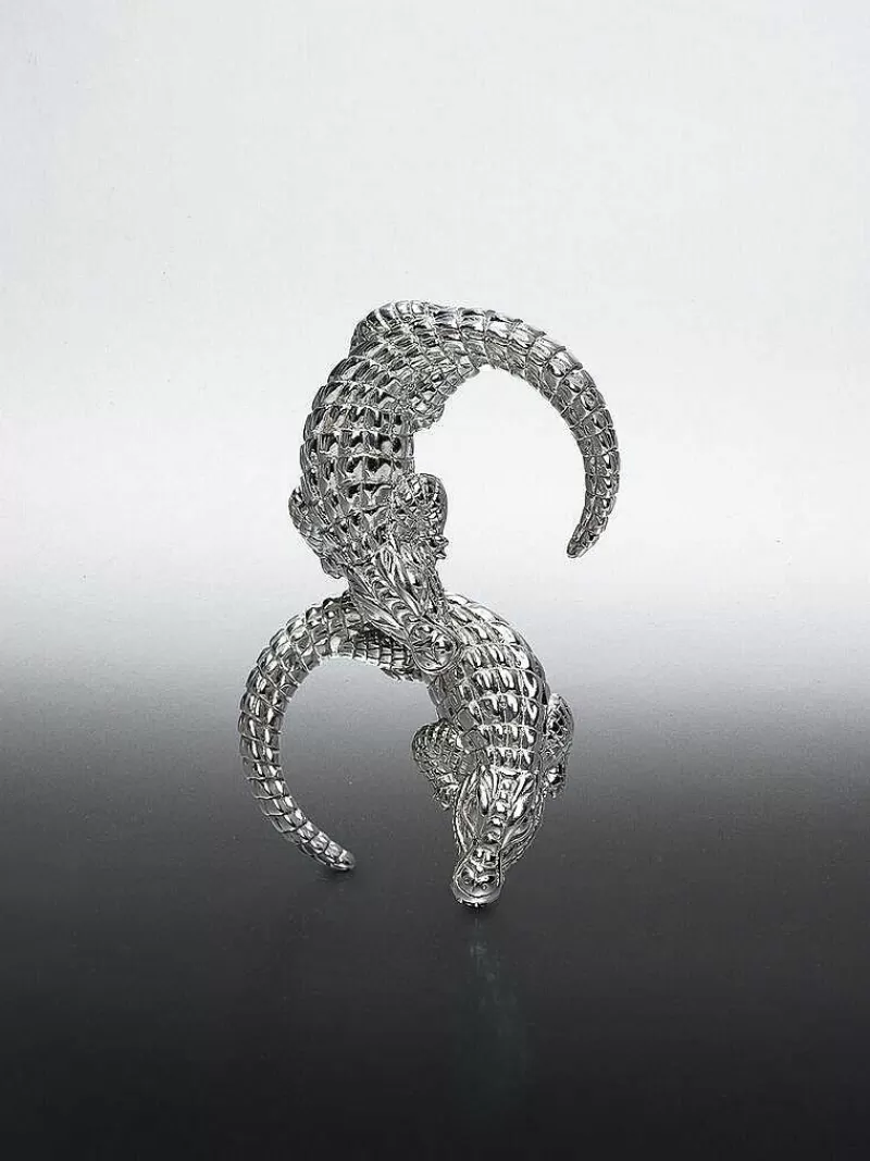 Boucles d'Oreilles Aristo-Crazy en Argent 925 - Création Crocodile Raffinée pour Élégance Intemporelle