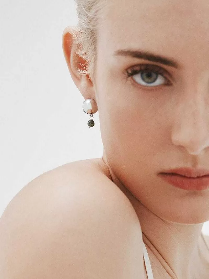 Boucles d'oreilles élégantes en argent 925 avec jaspe vert naturel - Création exclusive Aristocrazy