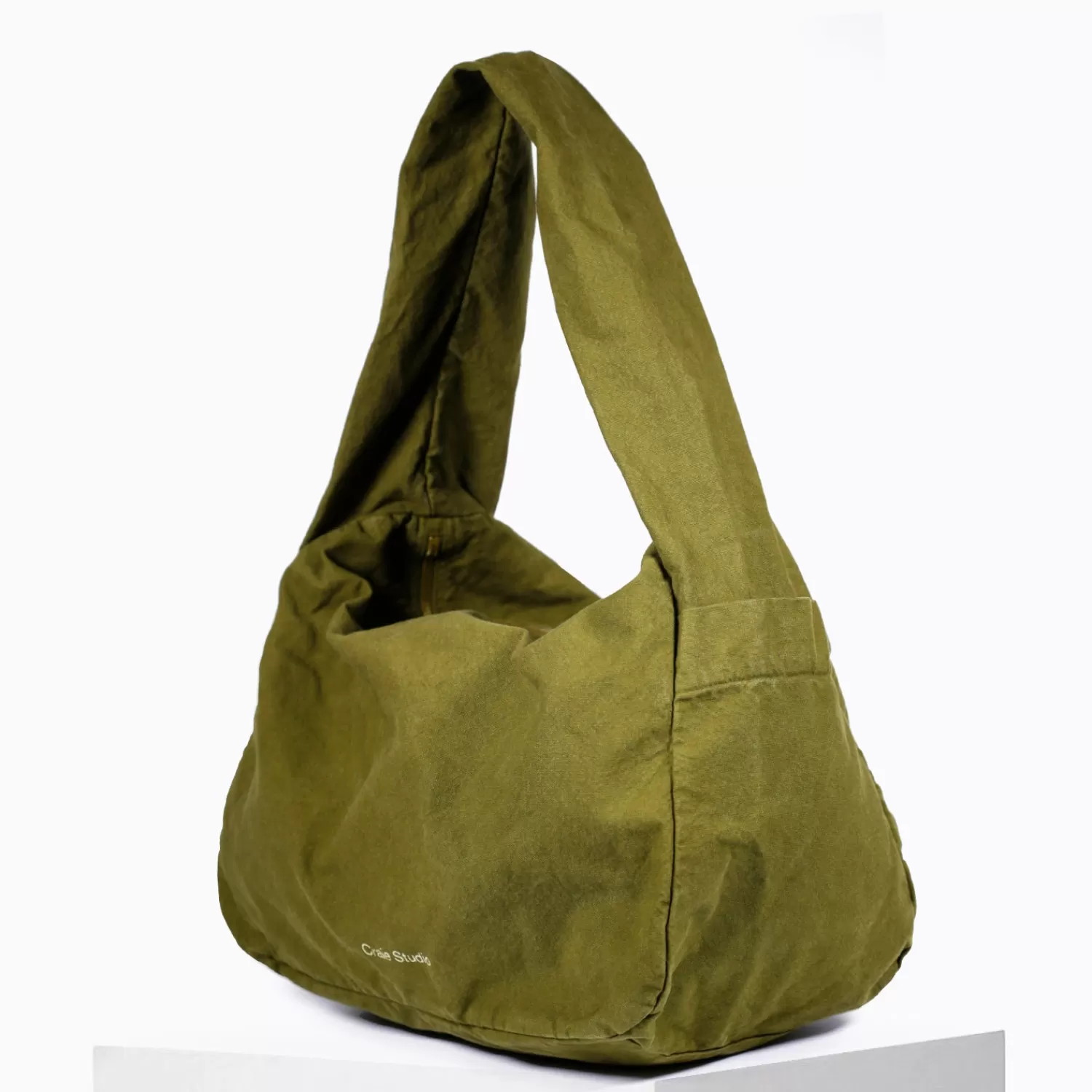 Nouvelle Collection Craie Studio - Sac Hobo Mini en Toile Coton Kaki Vert | Style Minimaliste Léger