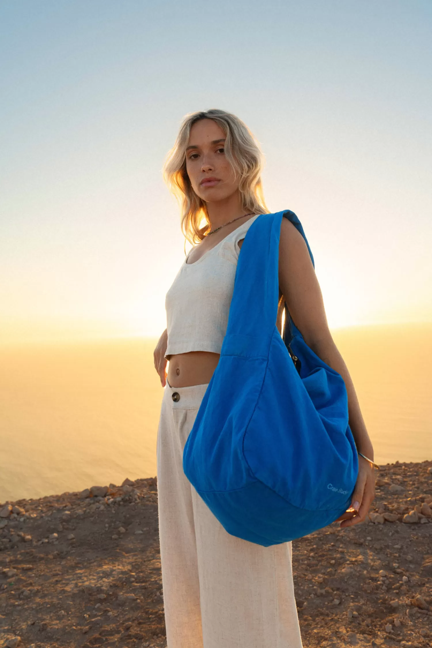 Nouvelle Collection Craie Studio - Sac Hobo Mini en Toile Coton Kaki Vert | Style Minimaliste Léger