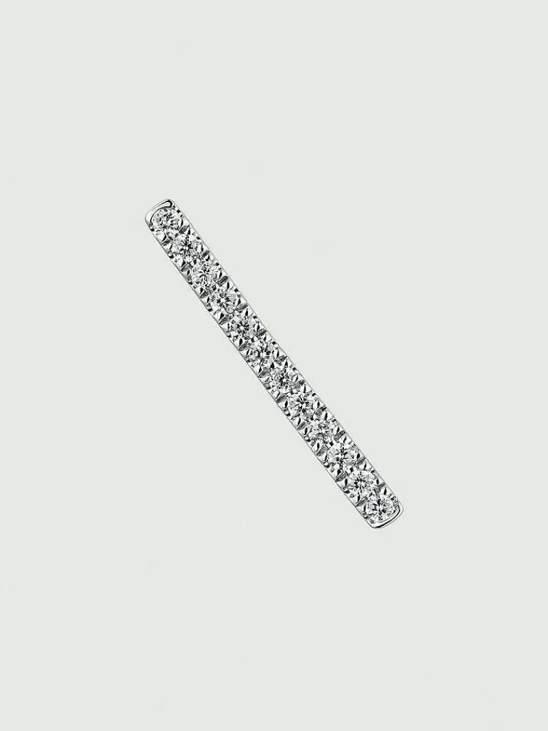 Boucles d'oreille piercing en or blanc 18K serti de diamants - Élégance intemporelle par Aristocrazy
