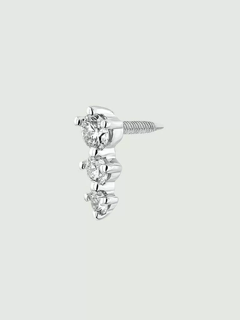 Boucles d'Oreille Aristocrazy en Or Blanc 18K Serti de Diamants Naturels - Élégance Intemporelle