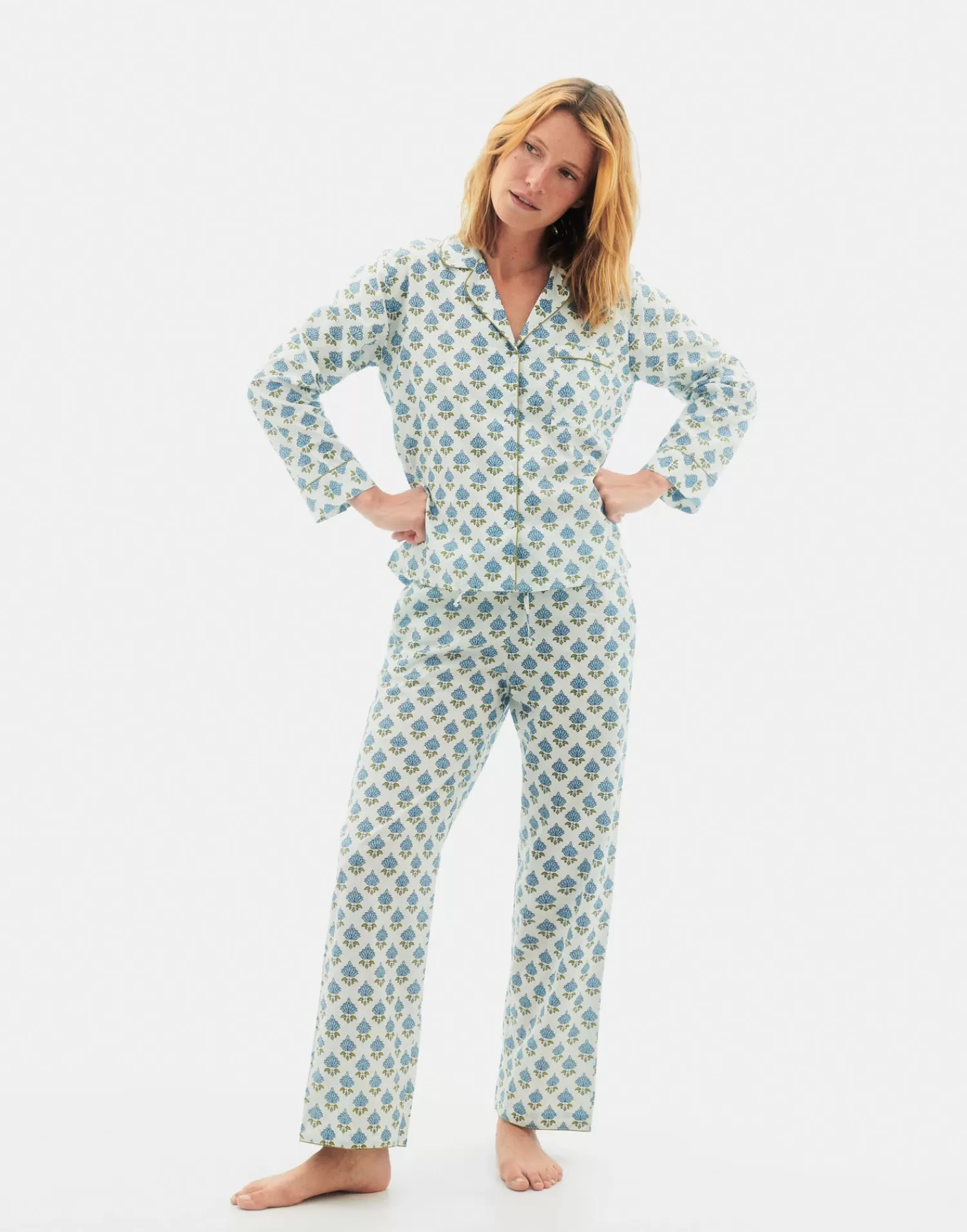 Pyjama Élégant Jaya en Cambrique Doux - Collection Confort Naturel by Natura