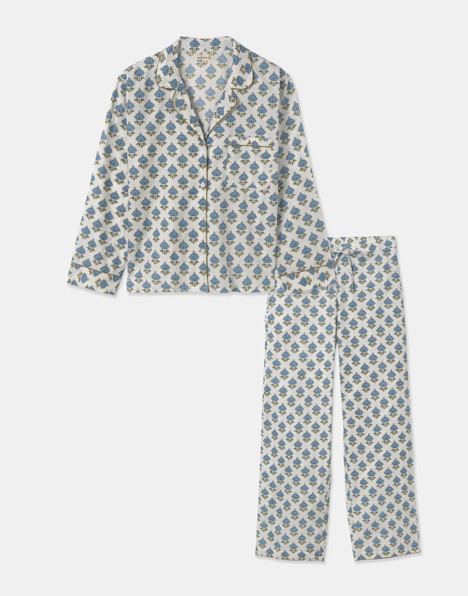 Pyjama Élégant Jaya en Cambrique Doux - Collection Confort Naturel by Natura