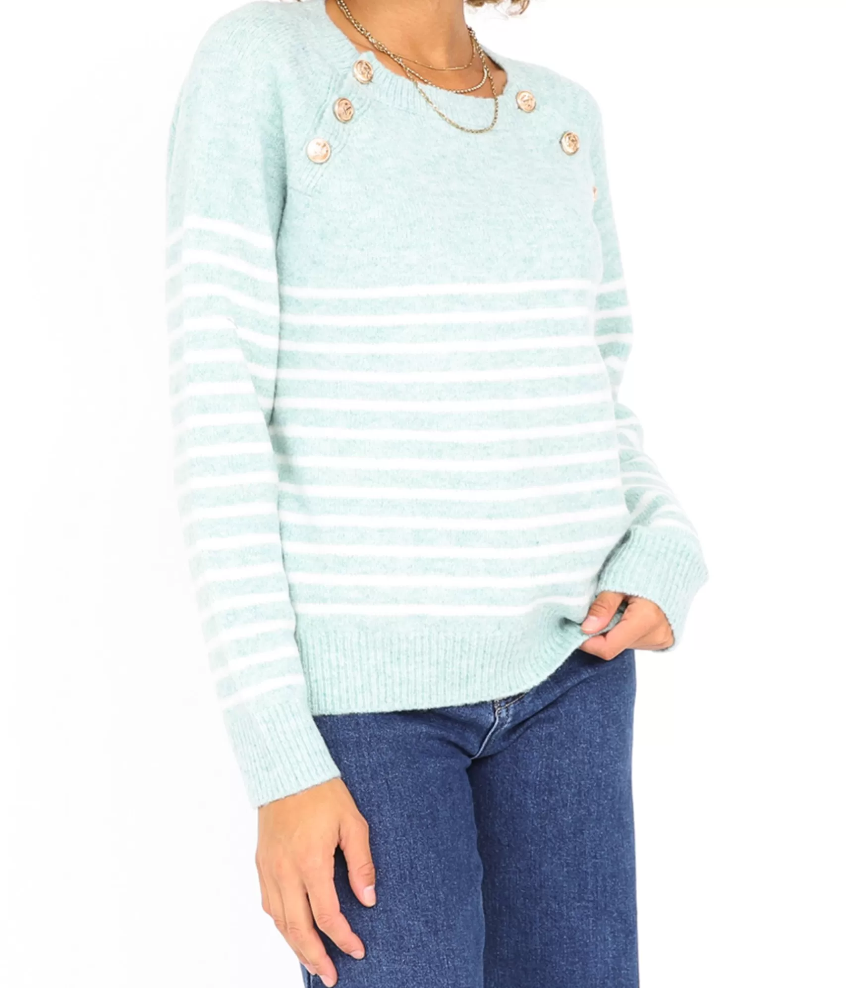 Pull Homme Mathieu en Maille Respirante EDJI - Rayures Intemporelles, Col Montant - Tricot Casual Automne