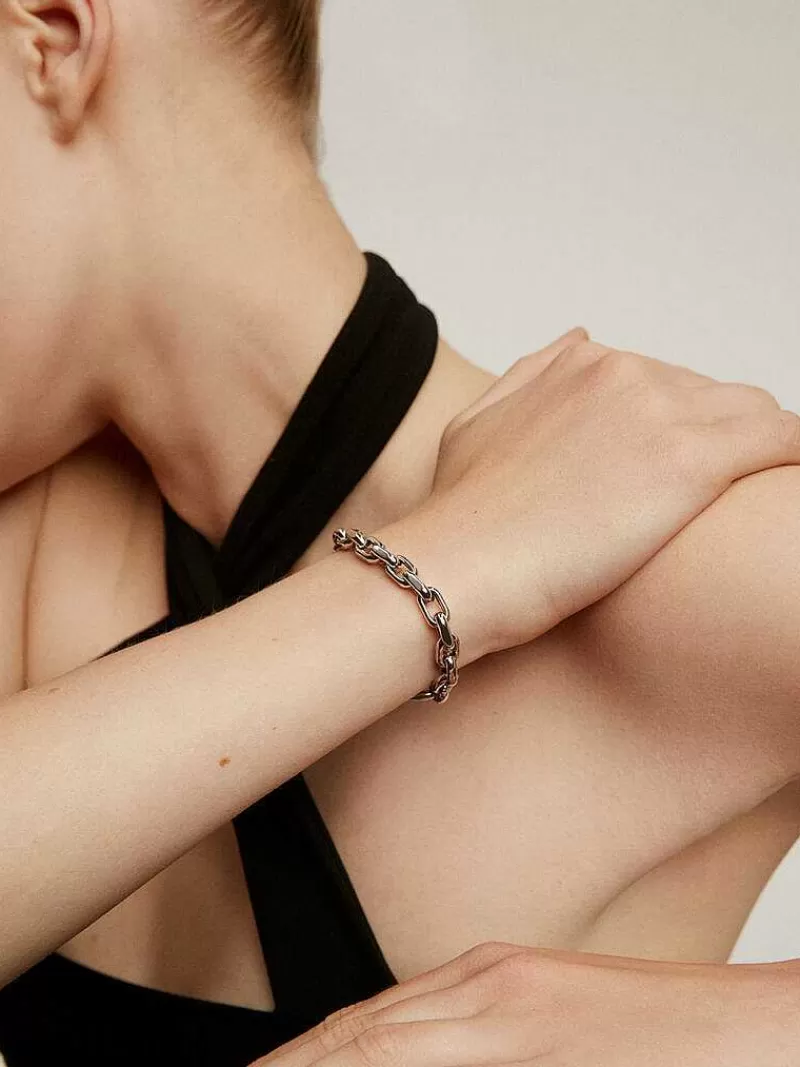 Bracelet Aristocrazy en Argent 925 - Chaîne Forza à Maillons Lustrés, Pièce Intemporelle