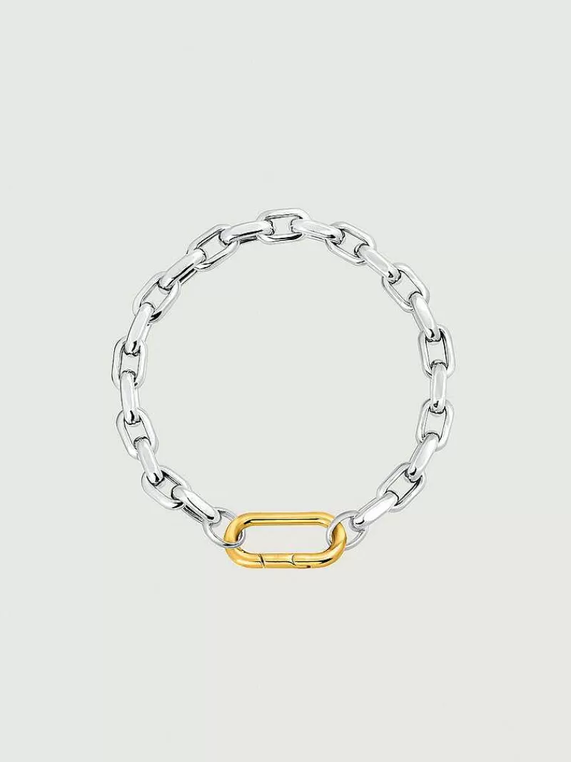 Bracelet Aristocrazy en Argent 925 - Chaîne Forza à Maillons Lustrés, Pièce Intemporelle