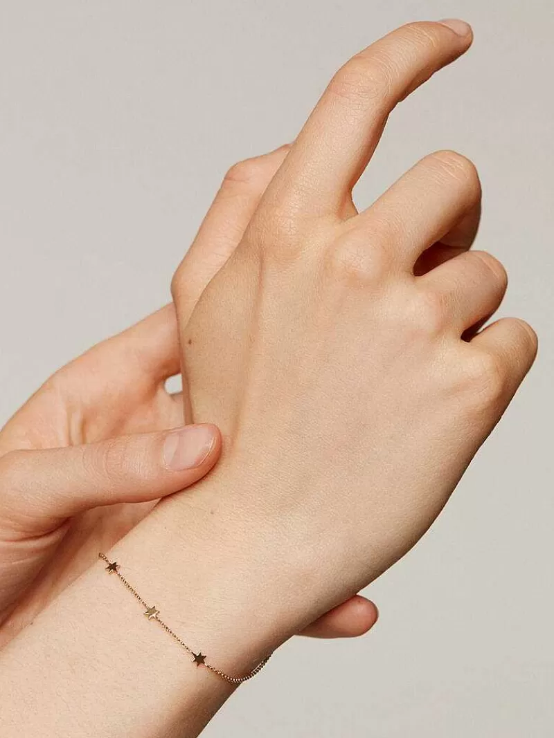 Bracelet Femme en Or 9K Jaune - Design Étoiles Élégant par Aristocrazy