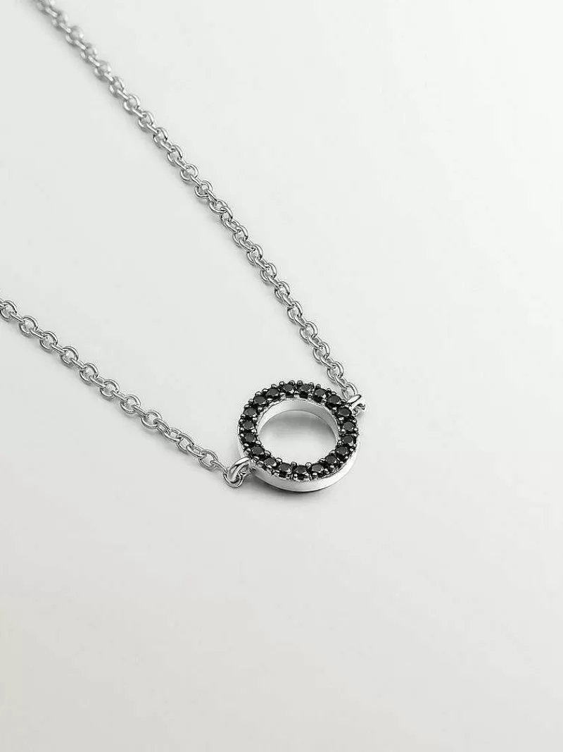 Bracelet Aristocrazy en Argent Sterling 925 - Pièce Élégante Ornée d'un Cercle de Spinelles Noires, Style Intemporel