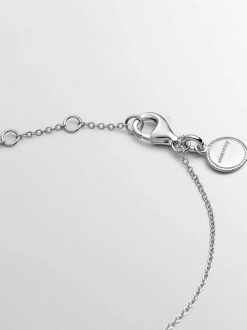 Bracelet Aristocrazy en Argent Sterling 925 - Pièce Élégante Ornée d'un Cercle de Spinelles Noires, Style Intemporel