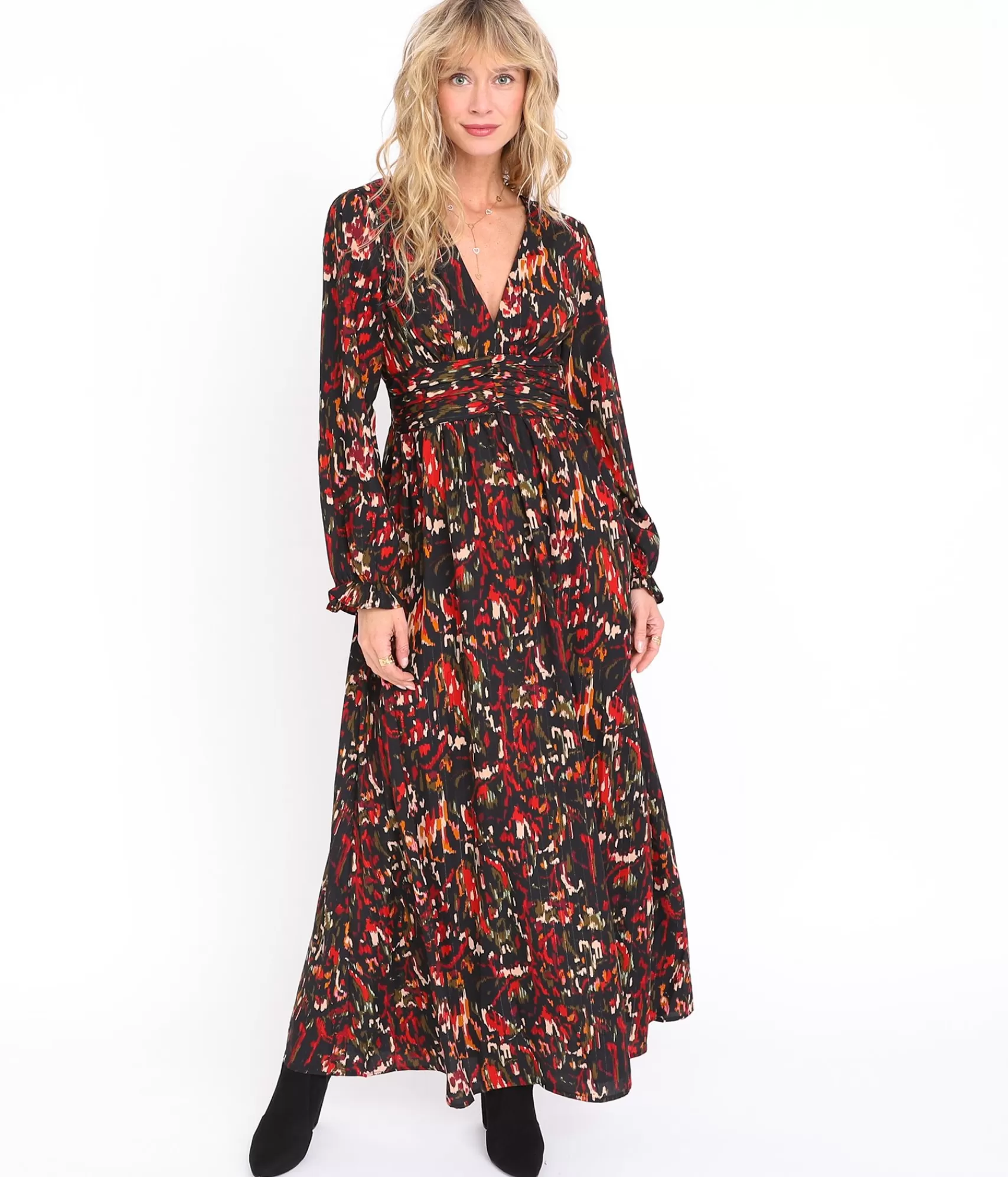 Élégante robe corsetée longue Marida - Coupe ajustable par EDJI