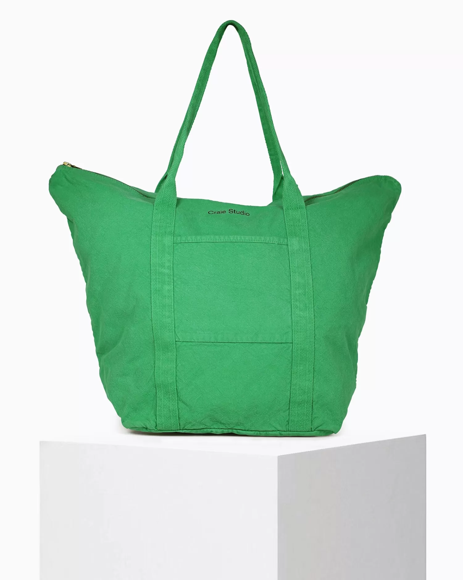 Sac Cabas Jour/Nuit Craie Studio - Toile Coton Vert Menthe - Modèle Pratique & Léger