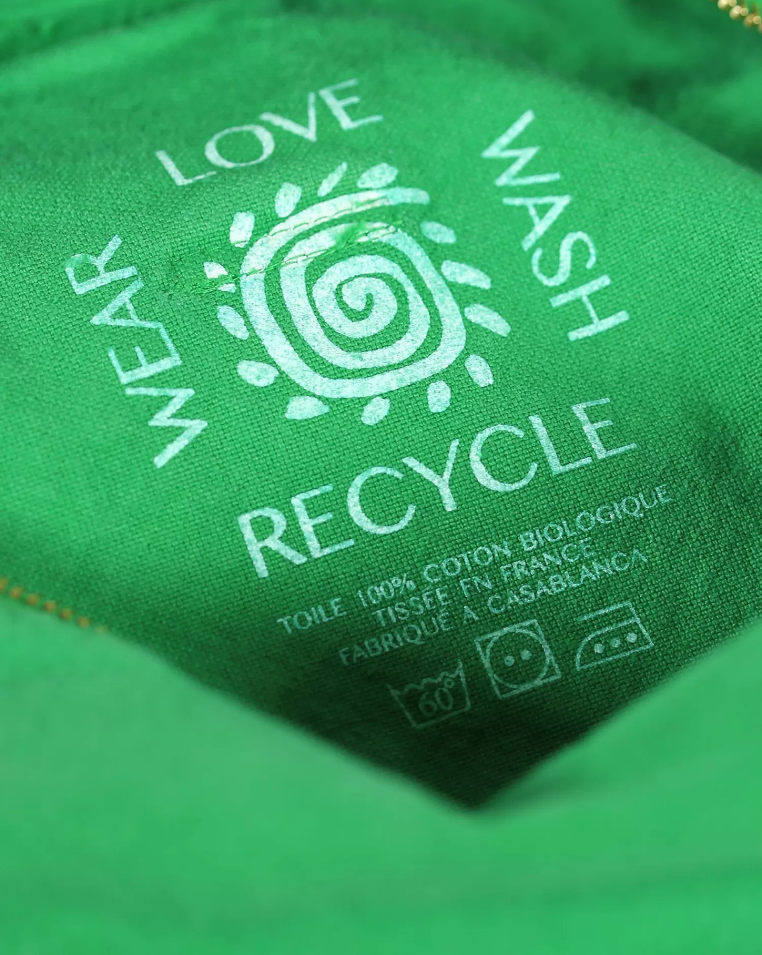 Sac Cabas Jour/Nuit Craie Studio - Toile Coton Vert Menthe - Modèle Pratique & Léger