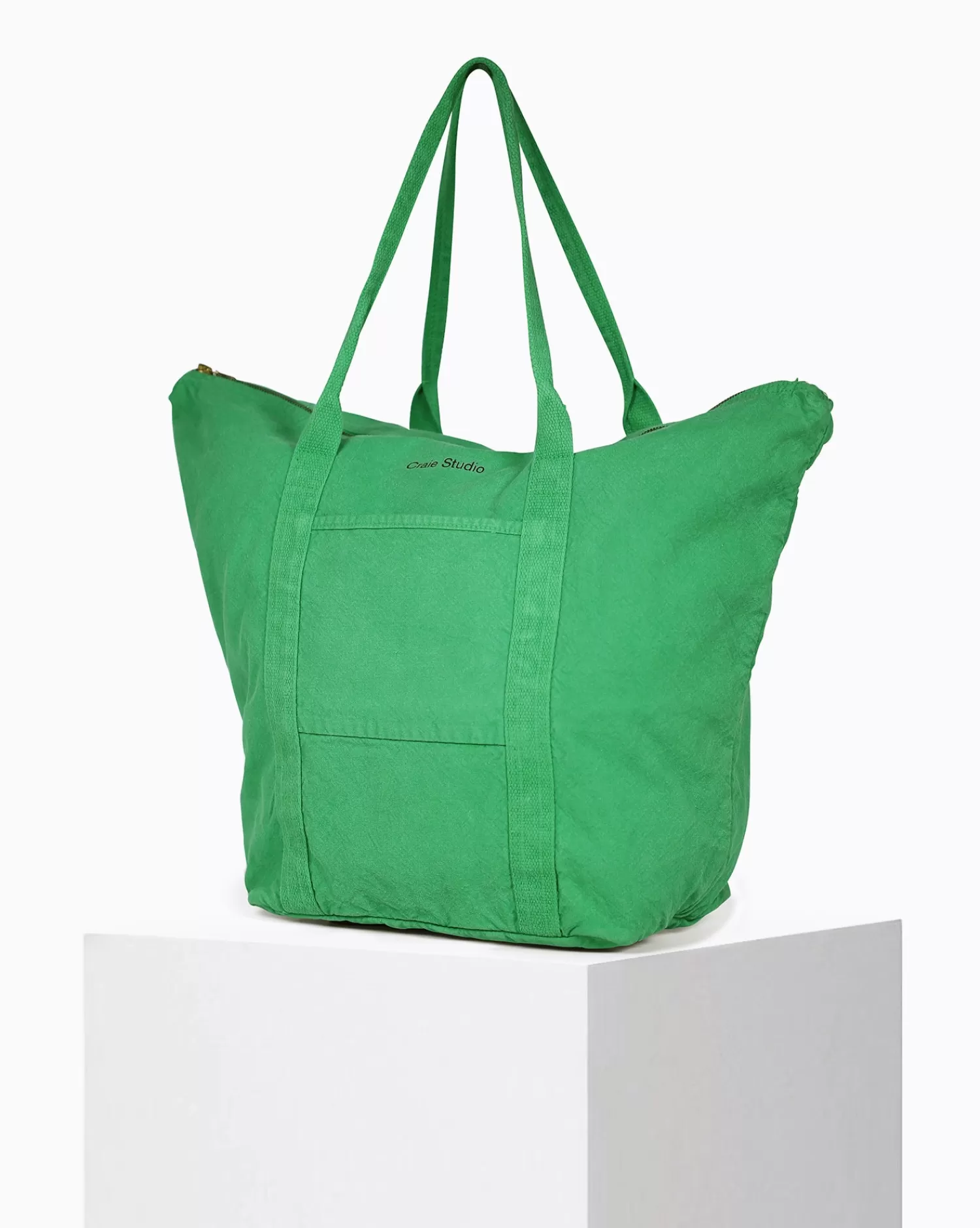 Sac Cabas Jour/Nuit Craie Studio - Toile Coton Vert Menthe - Modèle Pratique & Léger