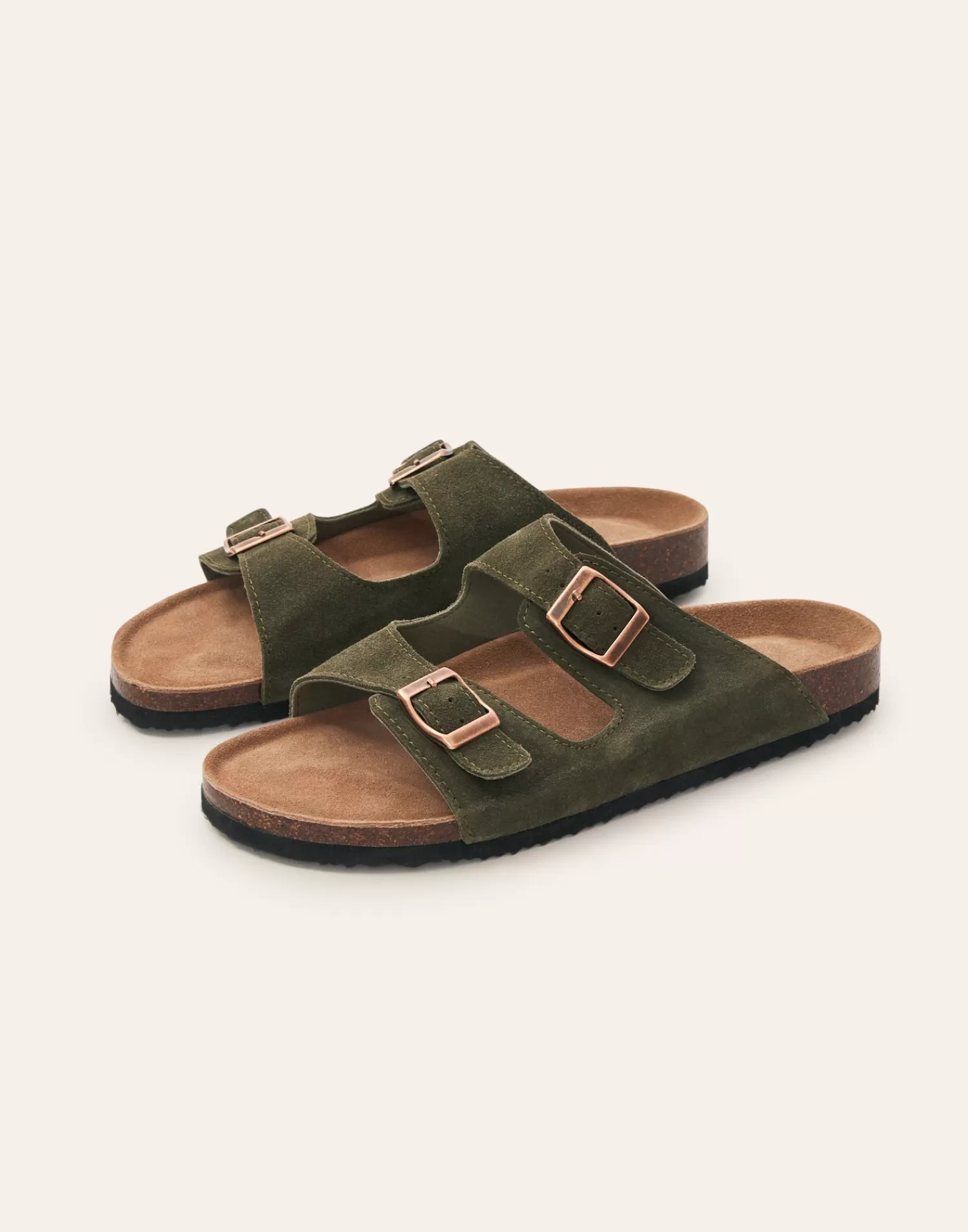 Sandale Confort Optimal en Cuir Vrai - Double Boucle Ajustable et Design Ergonomique