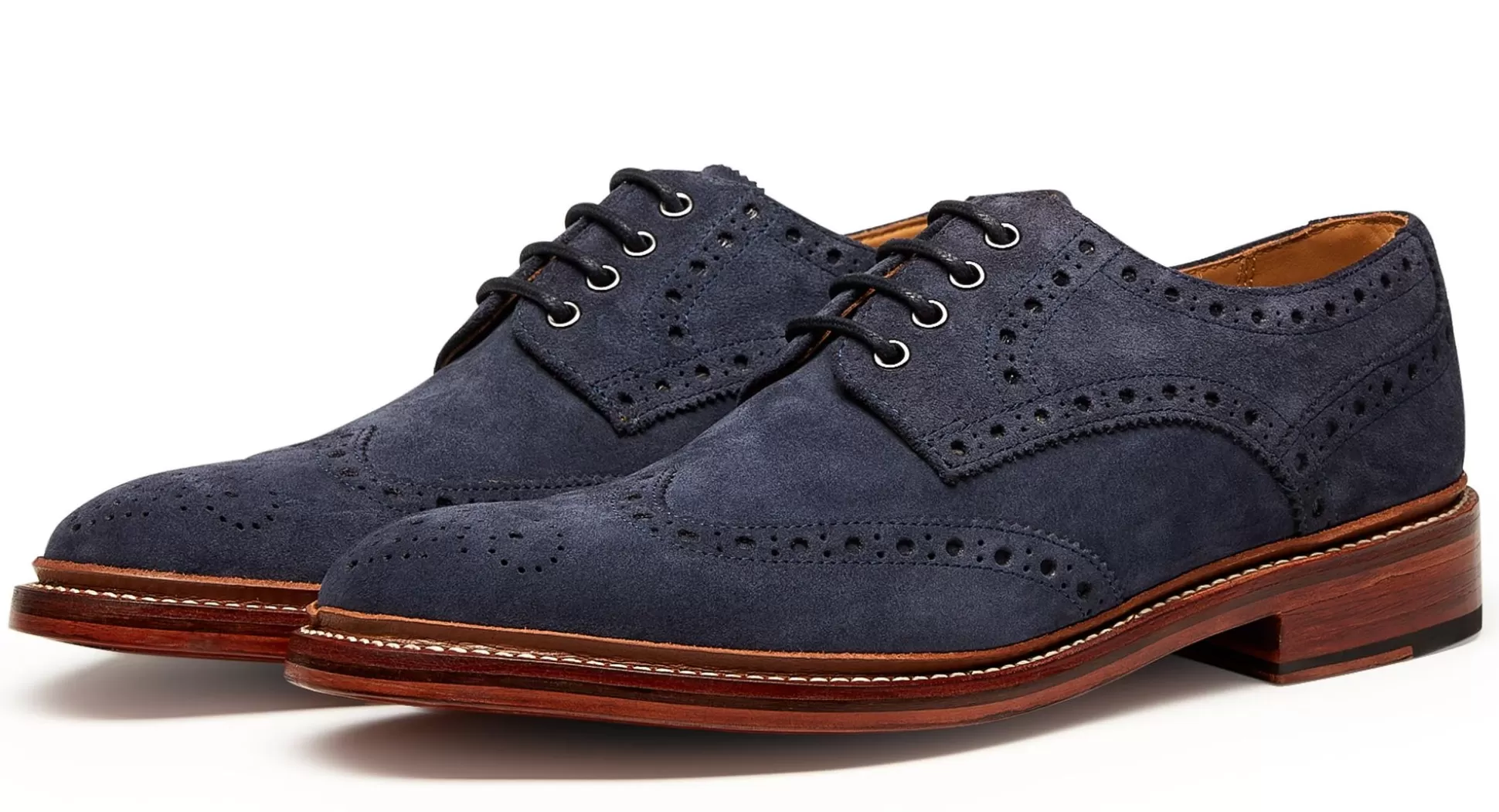 Chaussures homme Oliver Sweeney - Modèle Saunders en cuir bleu marine avec semelle cousue main