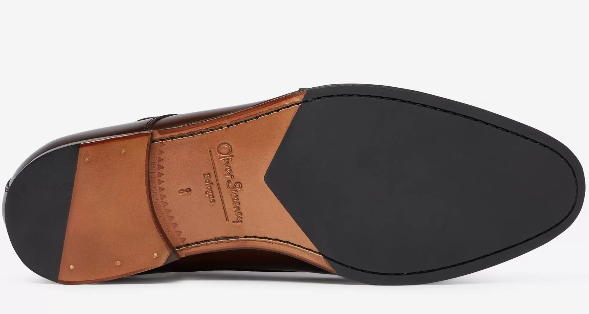 Chaussures homme Oliver Sweeney - Modèle Segovia en cuir brun foncé vieilli, fabrication artisanale