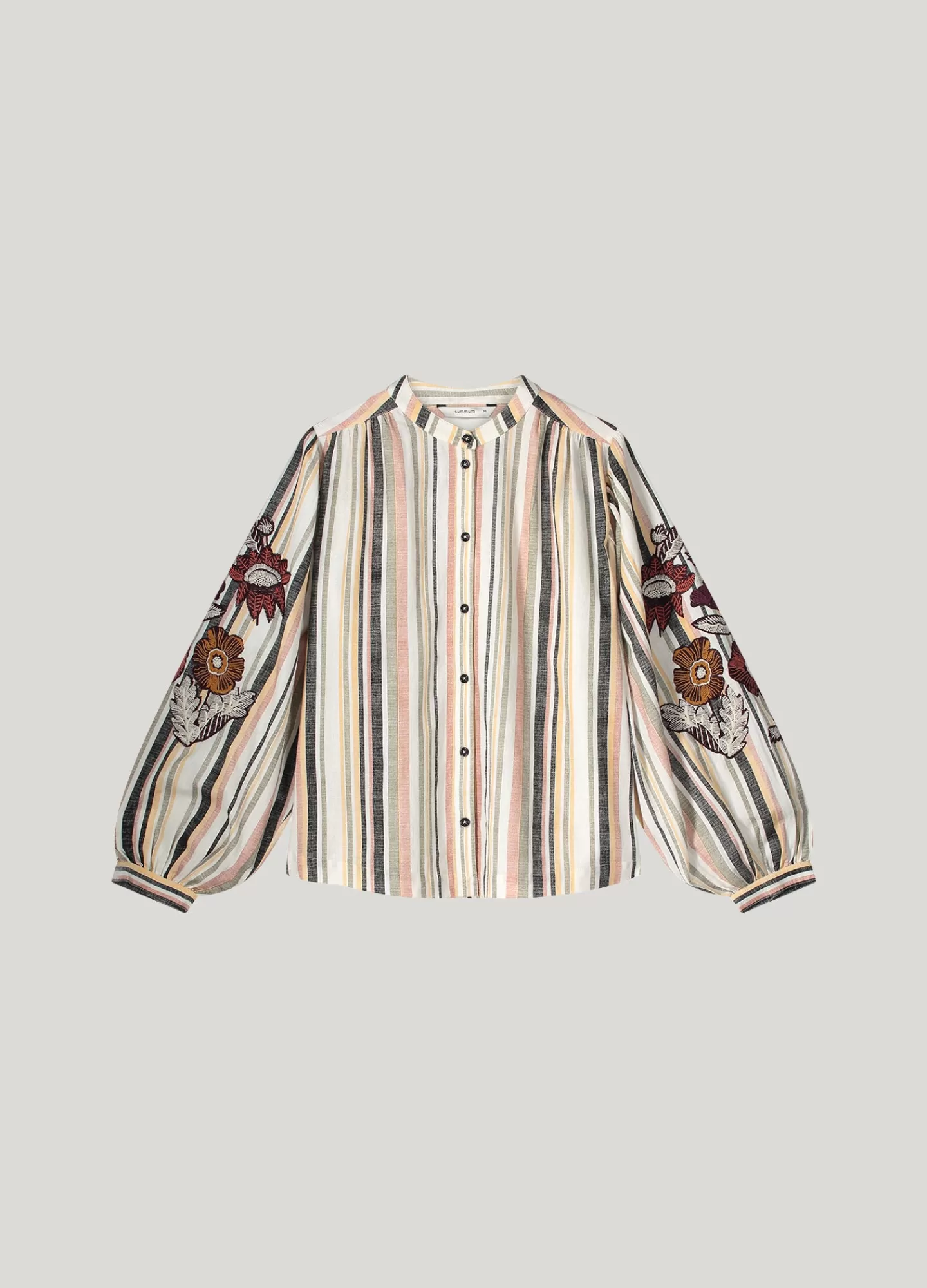 Chemisier d'été élégant en coton à rayures multicolores - Style décontracté léger