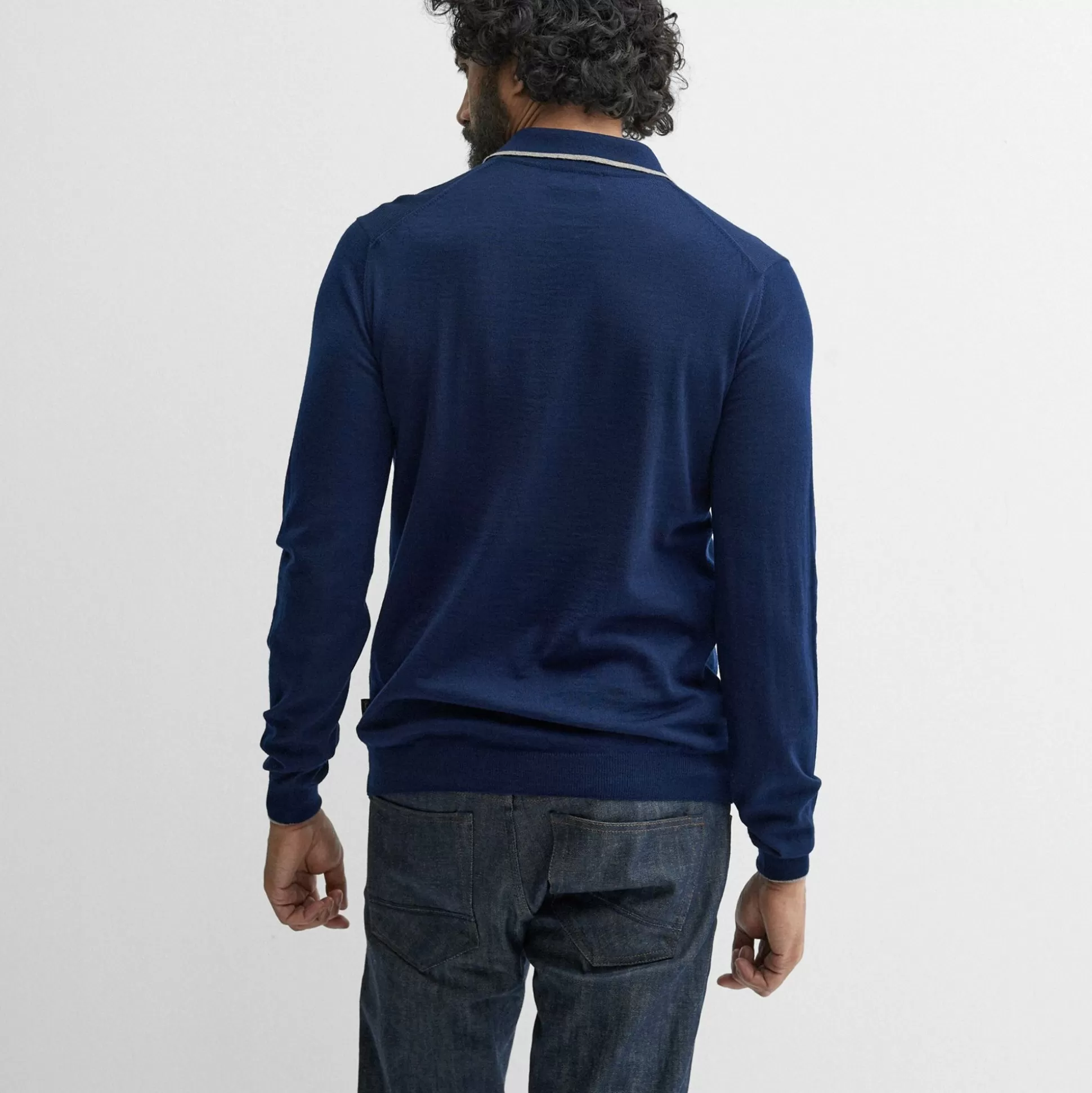 Pull Homme Sulby - Détails Marines Contrastés par Oliver Sweeney