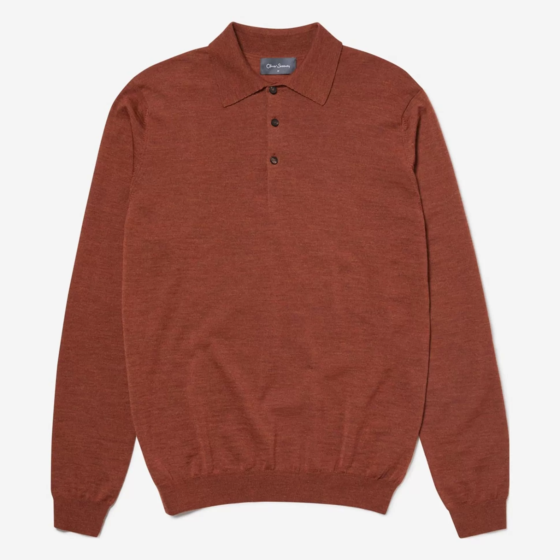 Pull Homme Oliver Sweeney en Maille Rustique - Confort Élégant de la Collection Sulby, Teinte Rouille Naturel