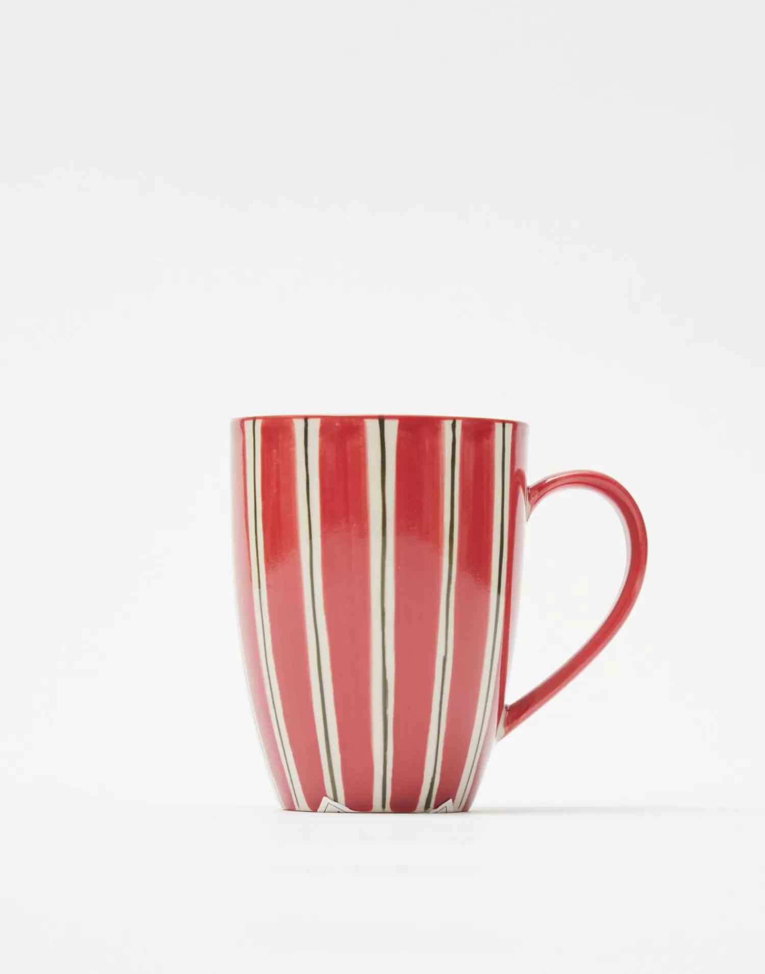 Élégante Tasse en Céramique Rayures - Collection Nature Bohème, Création artisanale