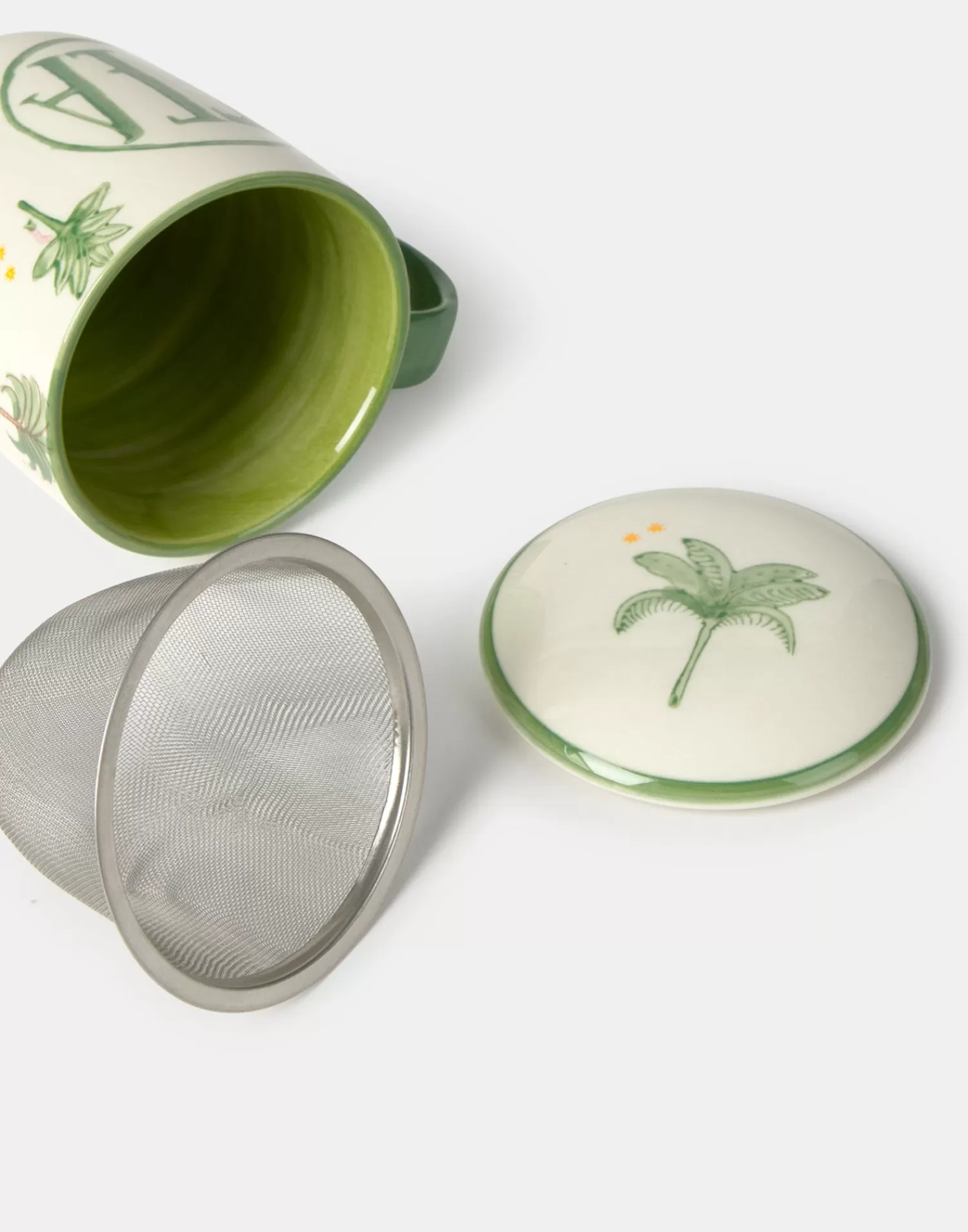 Tasse à Thé Artisanale en Céramique - Motif Palmeraies Tropicales pour Moments de Détente (Sélection Naturelle)