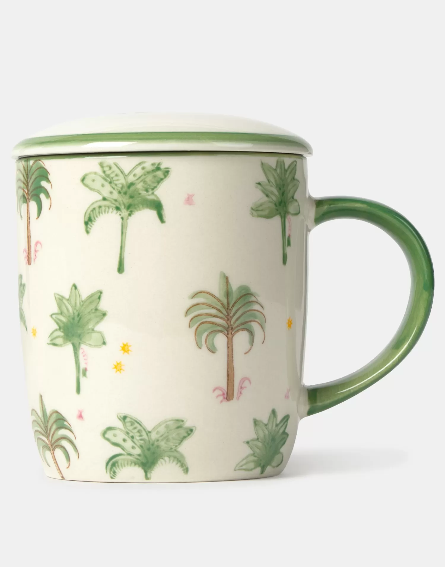 Tasse à Thé Artisanale en Céramique - Motif Palmeraies Tropicales pour Moments de Détente (Sélection Naturelle)