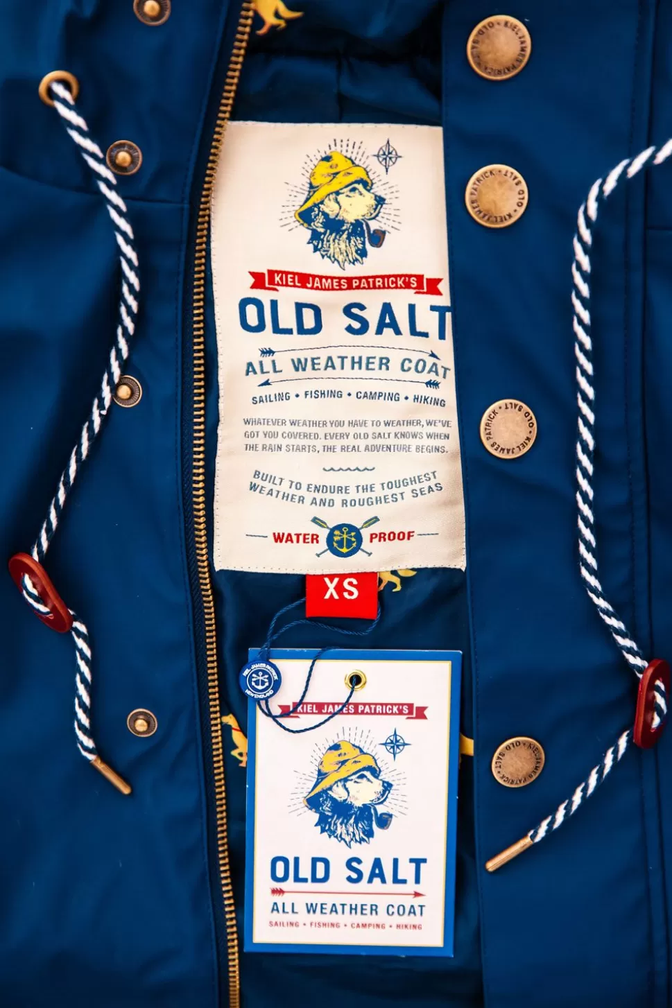 Manteau de pluie marin vintage par Kiel James Patrick - Protection élégante contre les intempéries pour homme