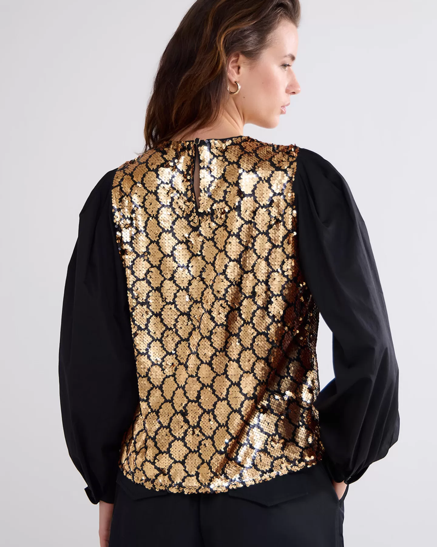 Débardeur Élégant à Paillettes Brillantes Noir | Collection Summum