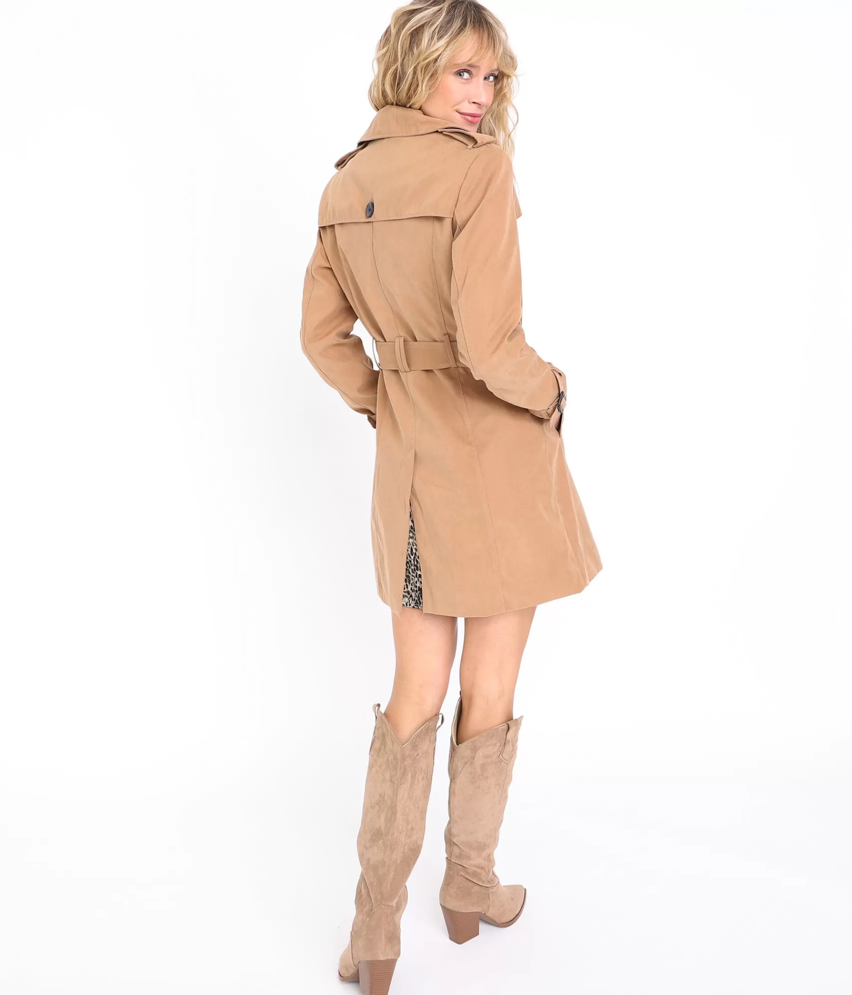 EDJI - Veste Trench Alizée en Laine Imperméable - Coupe Classique Intemporelle