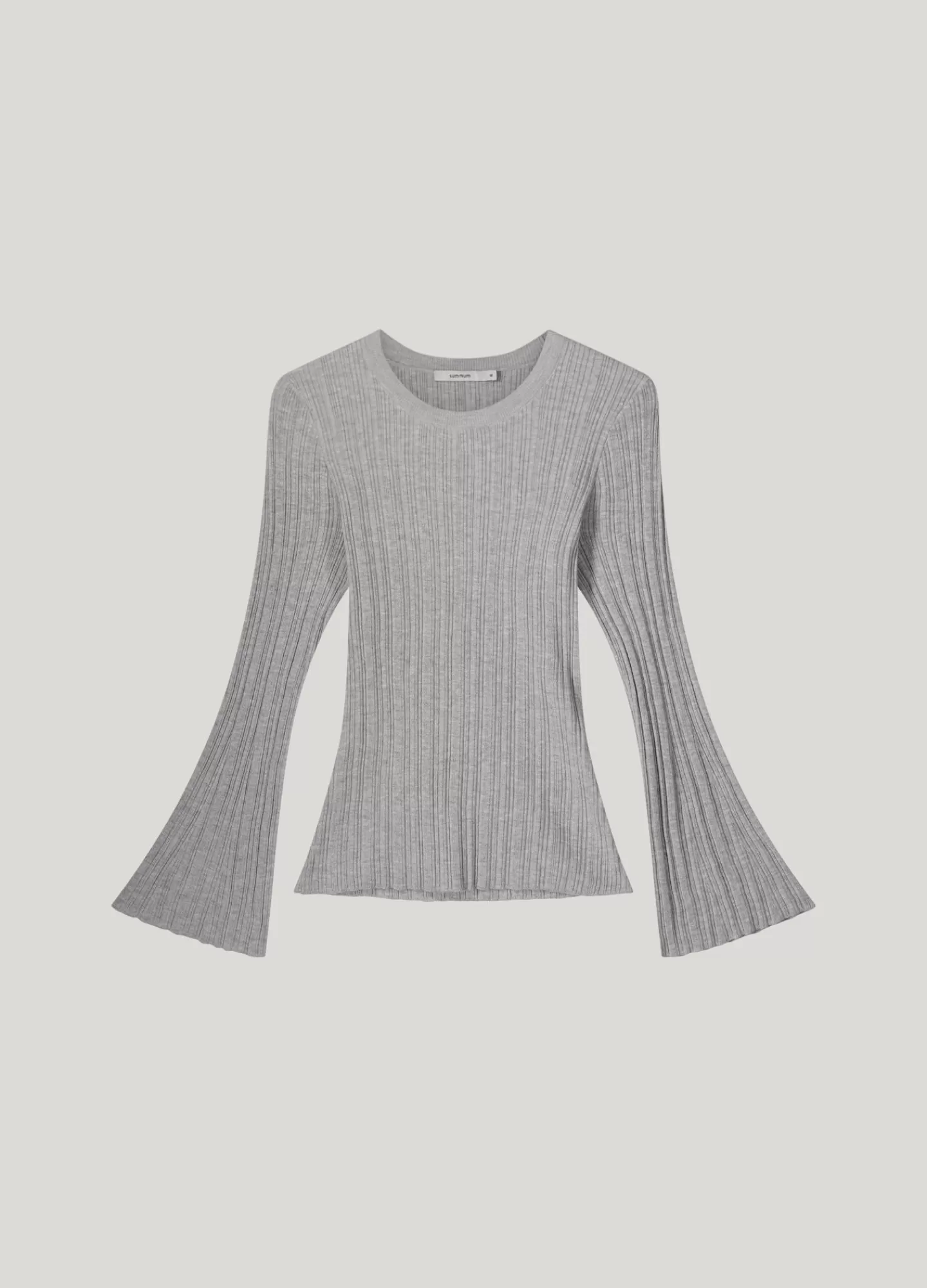 Pull d'automne gris à manches larges - Modèle premium pour femme